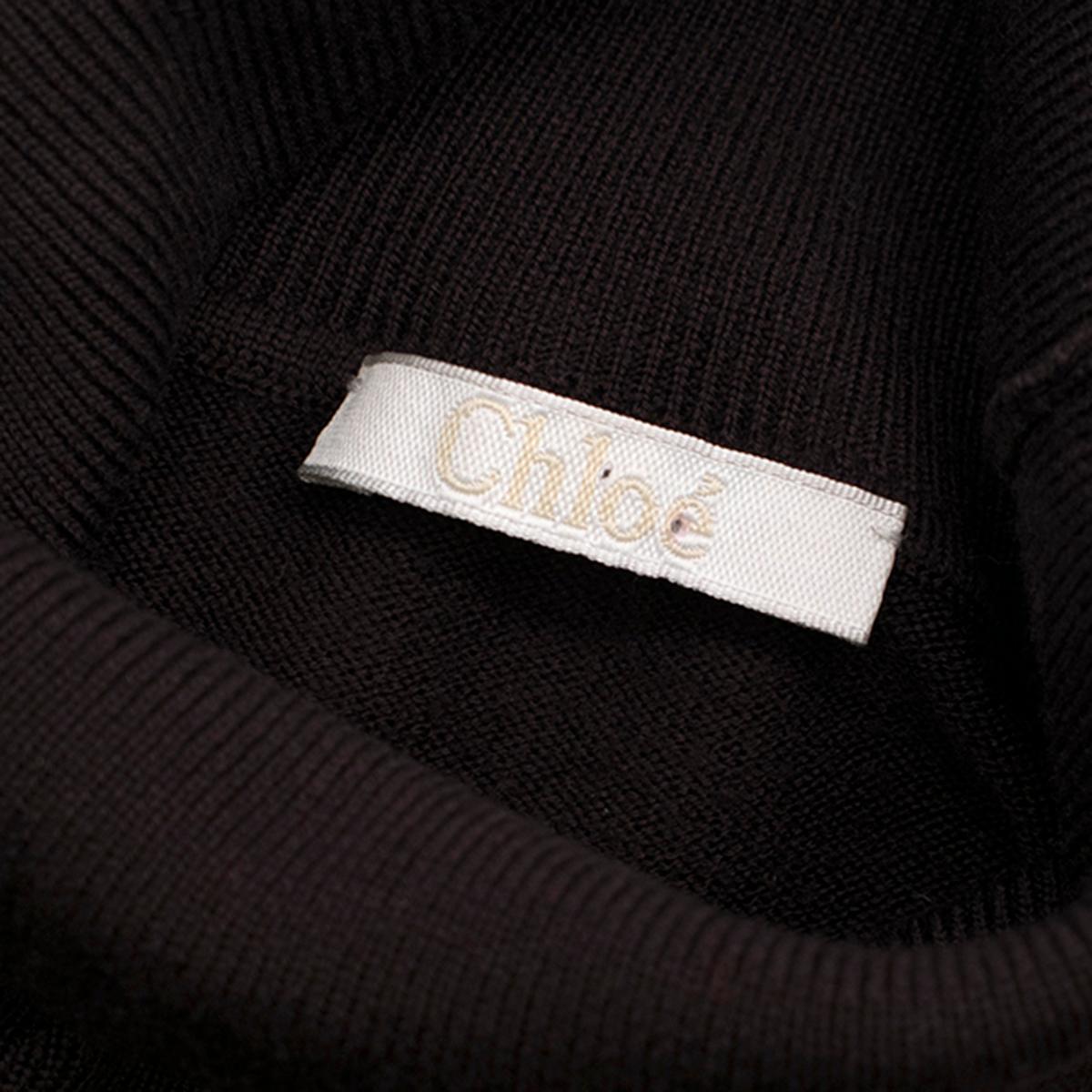 Chloe Burgundy Wool Turtleneck Sweater Size S In Excellent Condition In London, GB