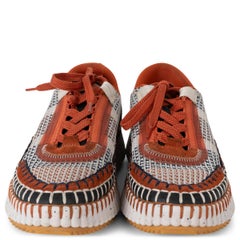 CHLOE burnt orange 2022 NAMA PLATFORM KNIT Sneakers Shoes 38