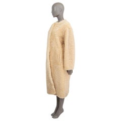 CHLOE Buttercream beige 2021 SHEARLING COCOON Coat Jacket 38 S