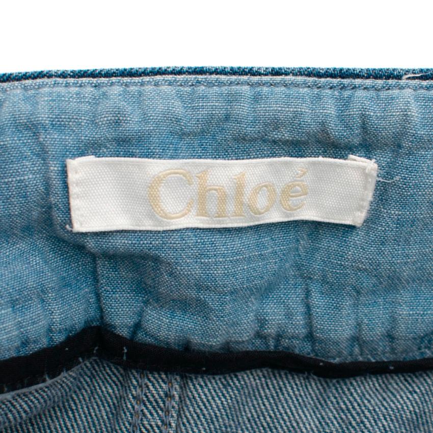 Chloe Button Down Blue Denim Mini Skirt - Size US 2 In Excellent Condition In London, GB