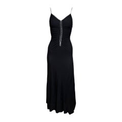 Chloé by Karl Lagarfeld 1980s Ruched Rhinestone-Trimmed Maxi Dress