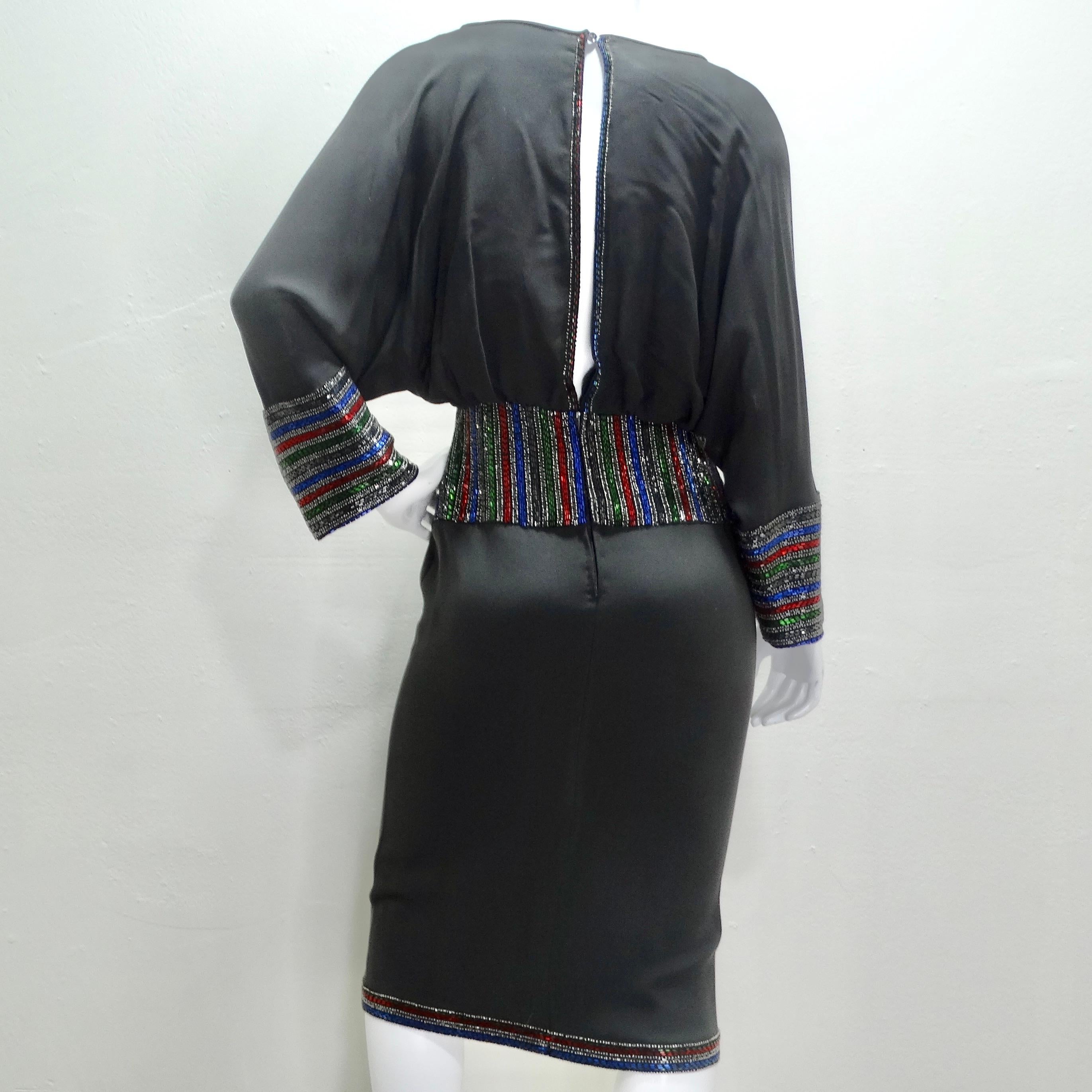 Chloe By Karl Lagerfeld for Chloe, robe midi avec ornements des années 1980 en vente 1