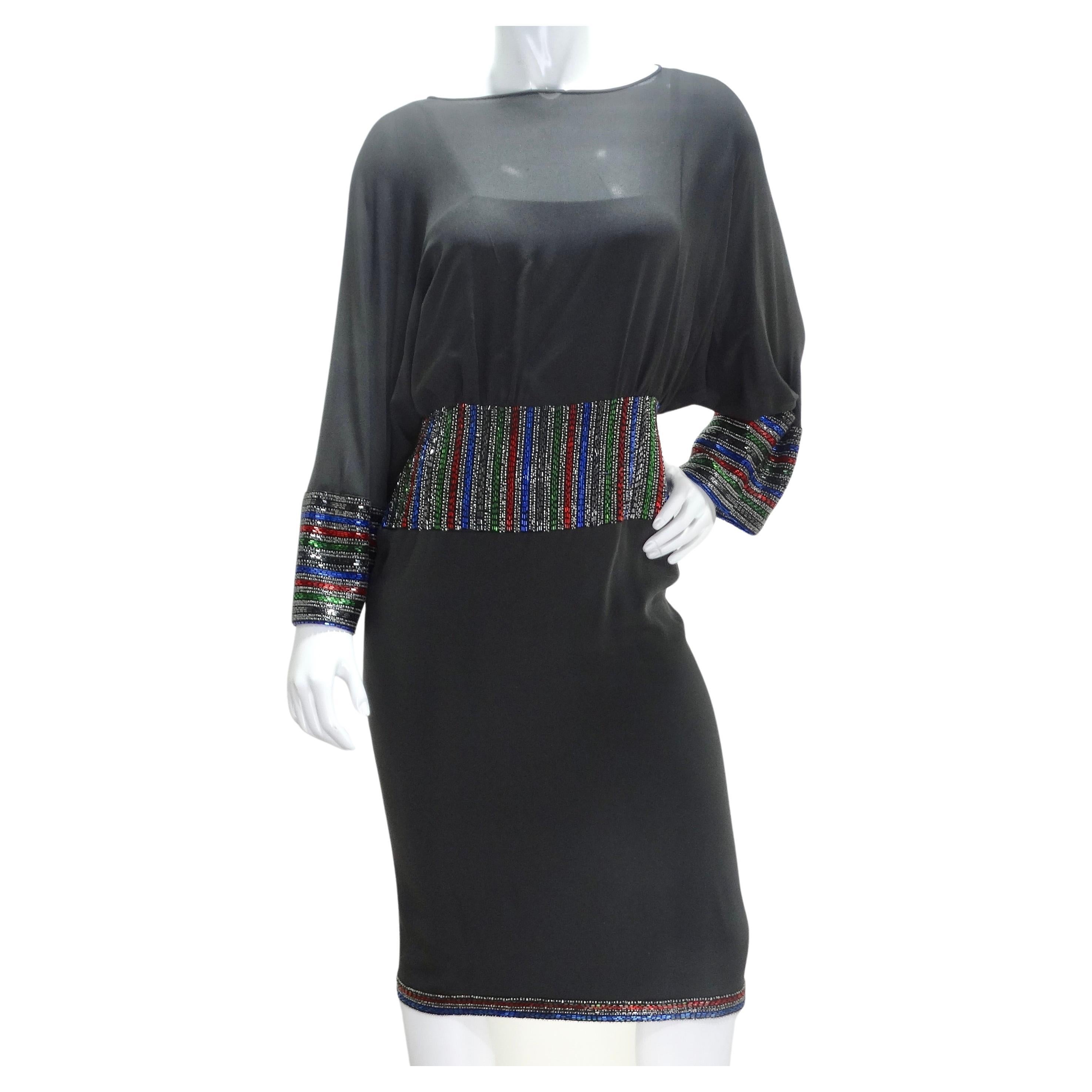 Chloe By Karl Lagerfeld 1980s Embellished Midi Dress For Sale