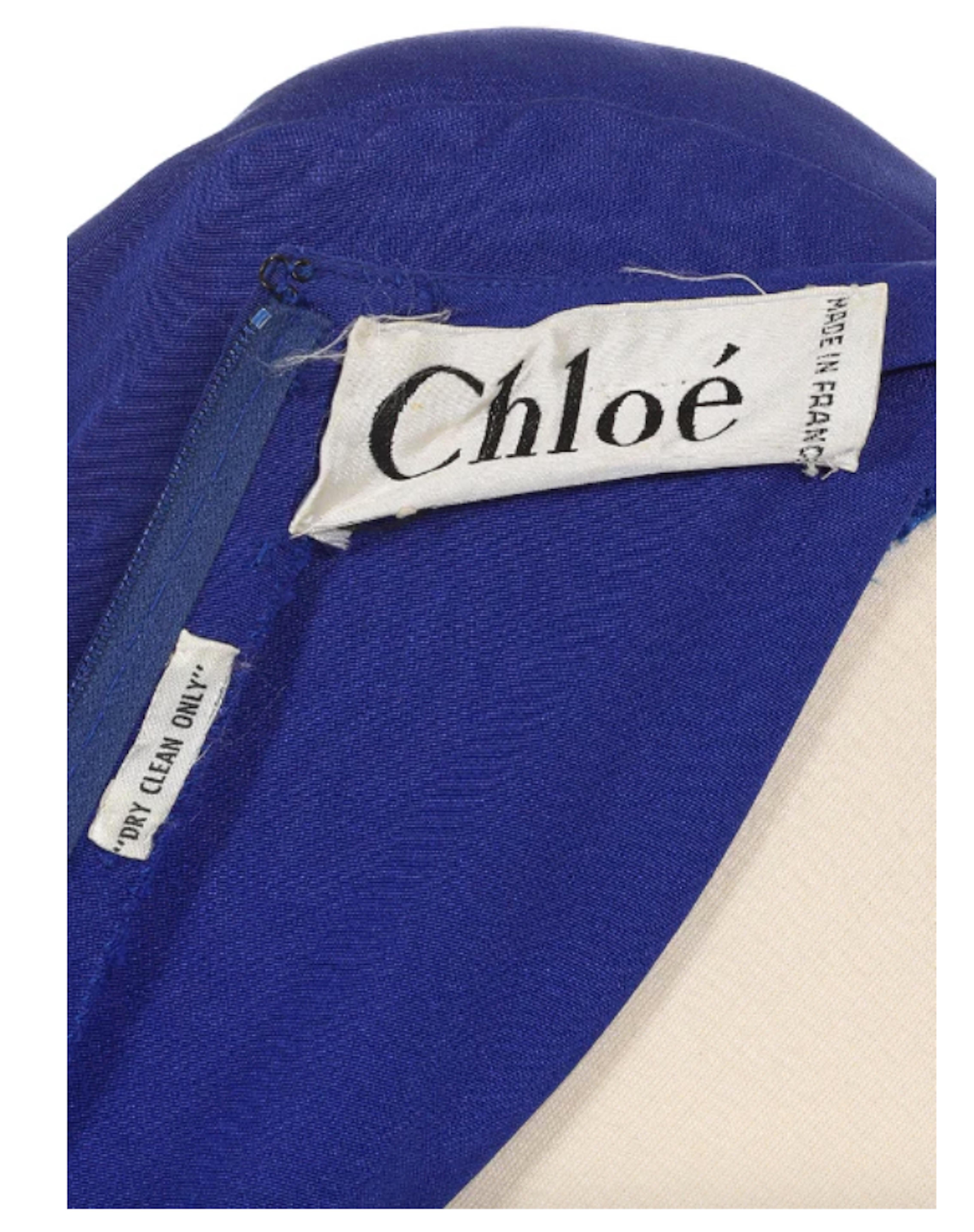 Women's Chloé by Karl Lagerfeld Blue Long Sleeve Dress With Multi Color Sequin For Sale