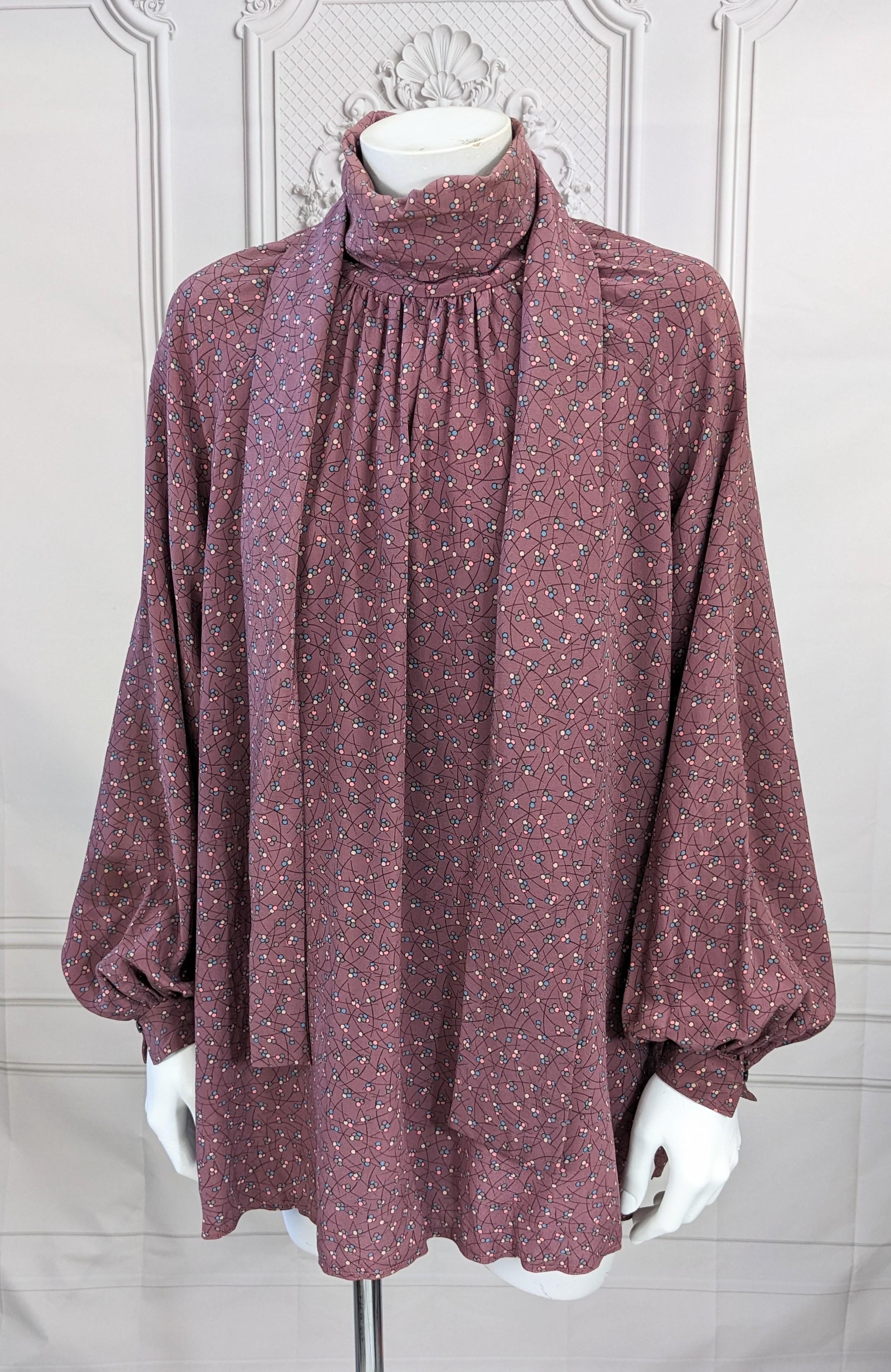 Chloe by Karl Lagerfeld Bow Tied Poets Blouse In Good Condition For Sale In New York, NY