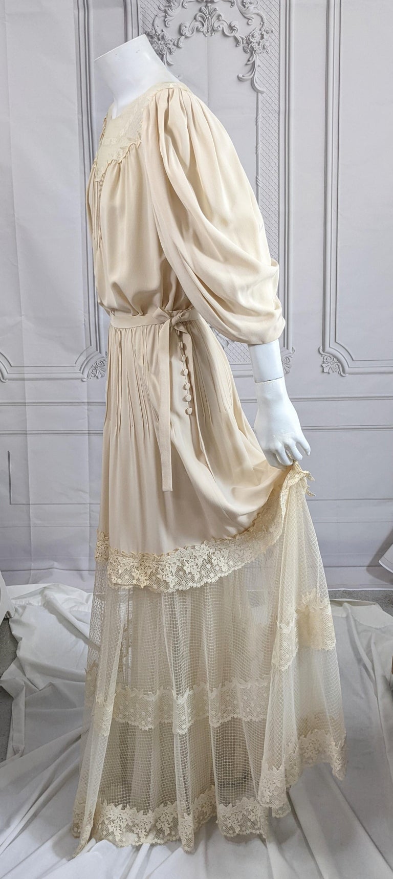 chinese dress ladies Chloe: 1970s Lace Long-Sleeve Wedding Dress