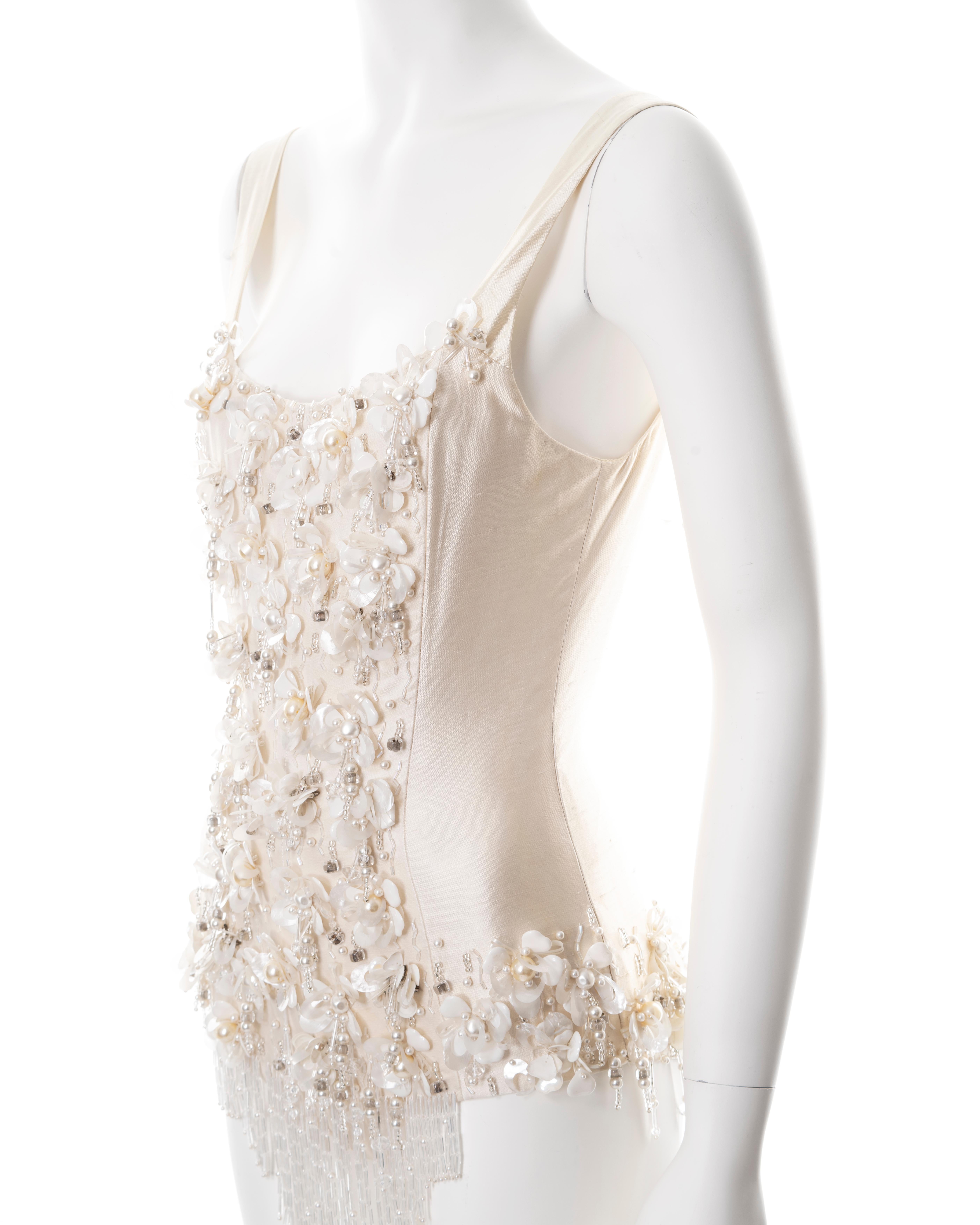  Chloé by Martine Sitbon floral embellished ivory silk bodysuit, ss 1991 5