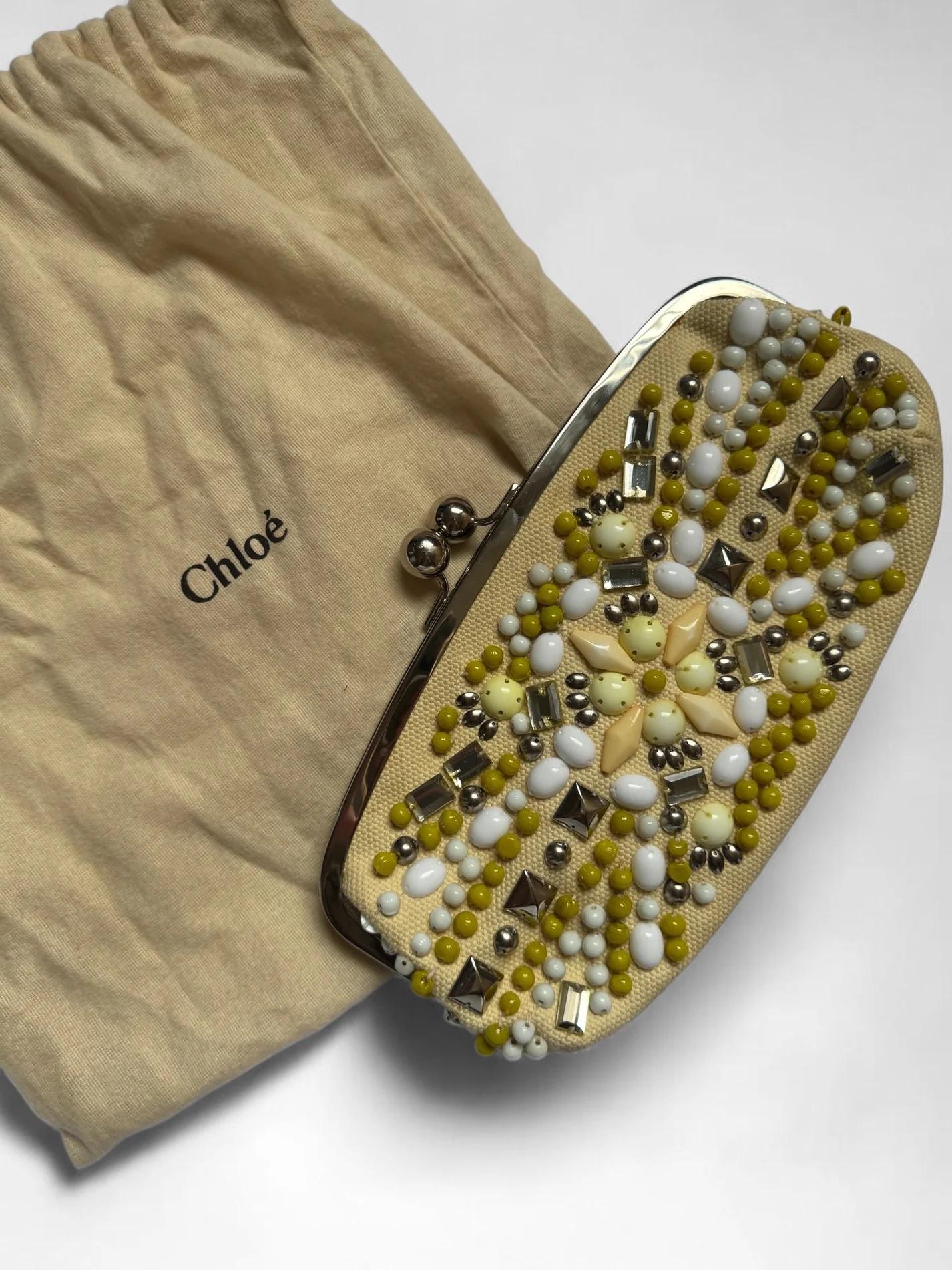Brown Chloé by Phoebe Philo Beaded Clutch, SS 2002 For Sale