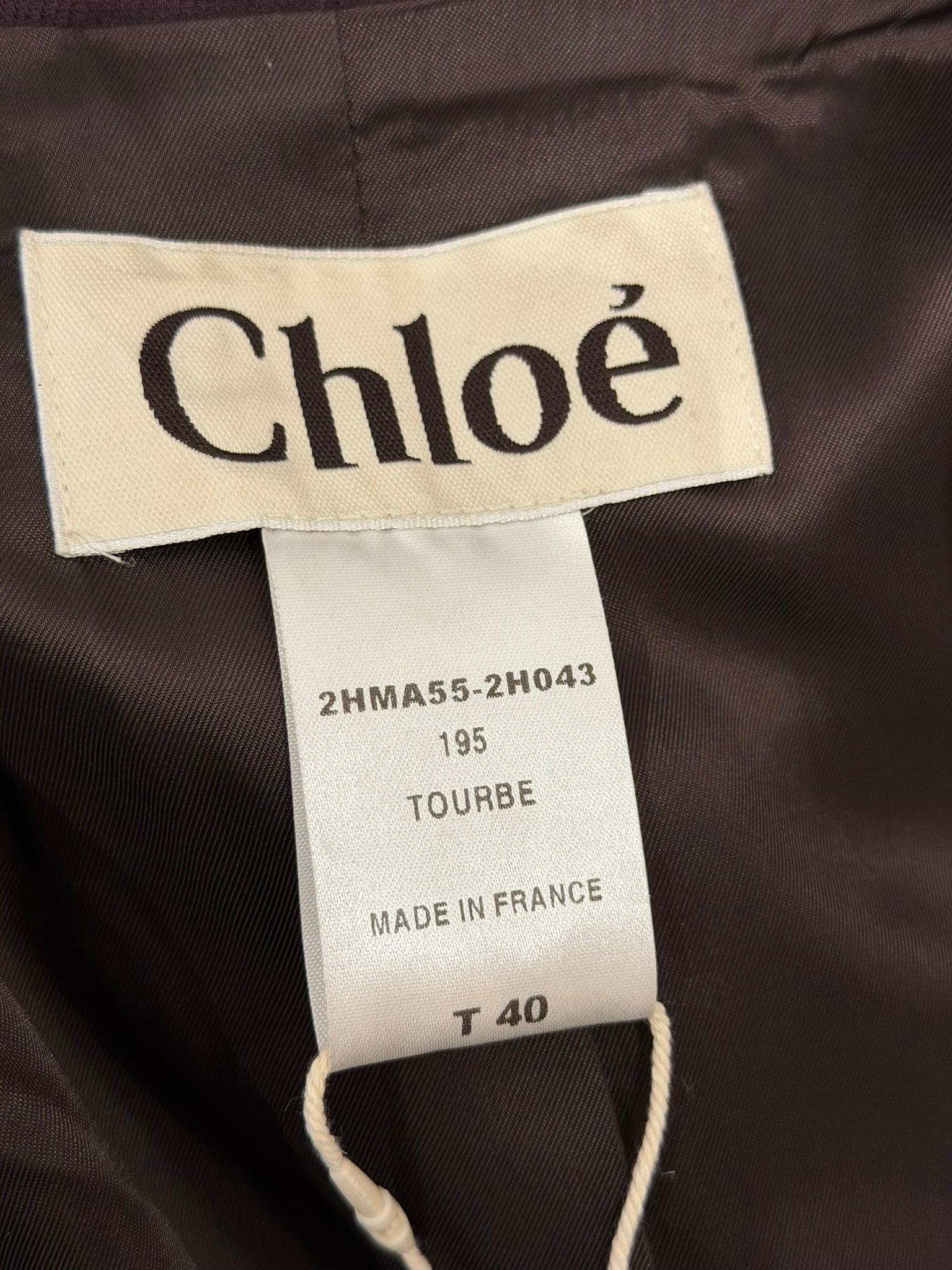 Chloé by Phoebe Philo F/W 2002 Embroidered Baroque Violet Coat en vente 2