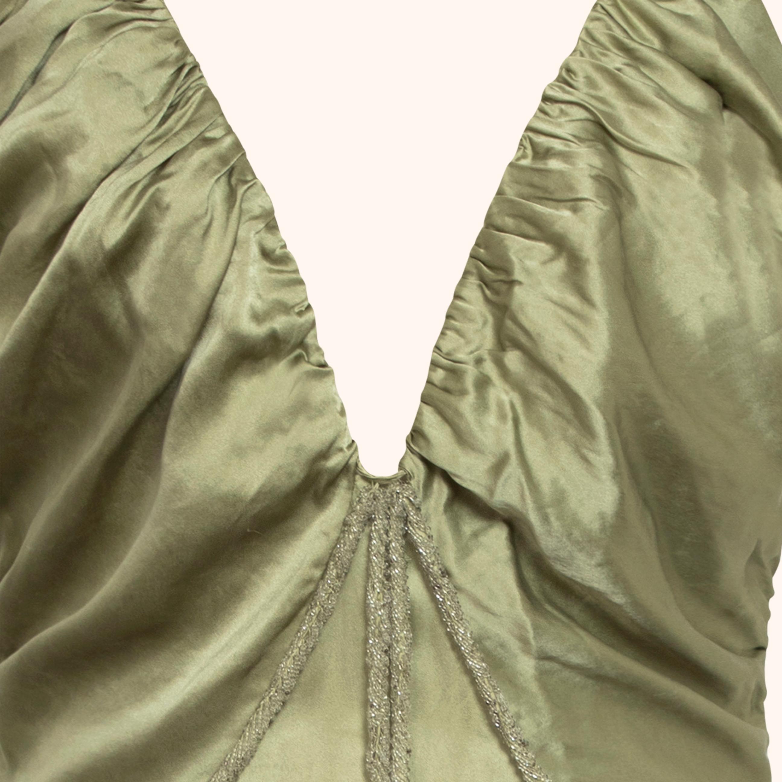 Chloé by Phoebe Philo S/S 2005 Perlenbesetztes Trägerkleid aus Seide im Zustand „Hervorragend“ im Angebot in PARIS, FR
