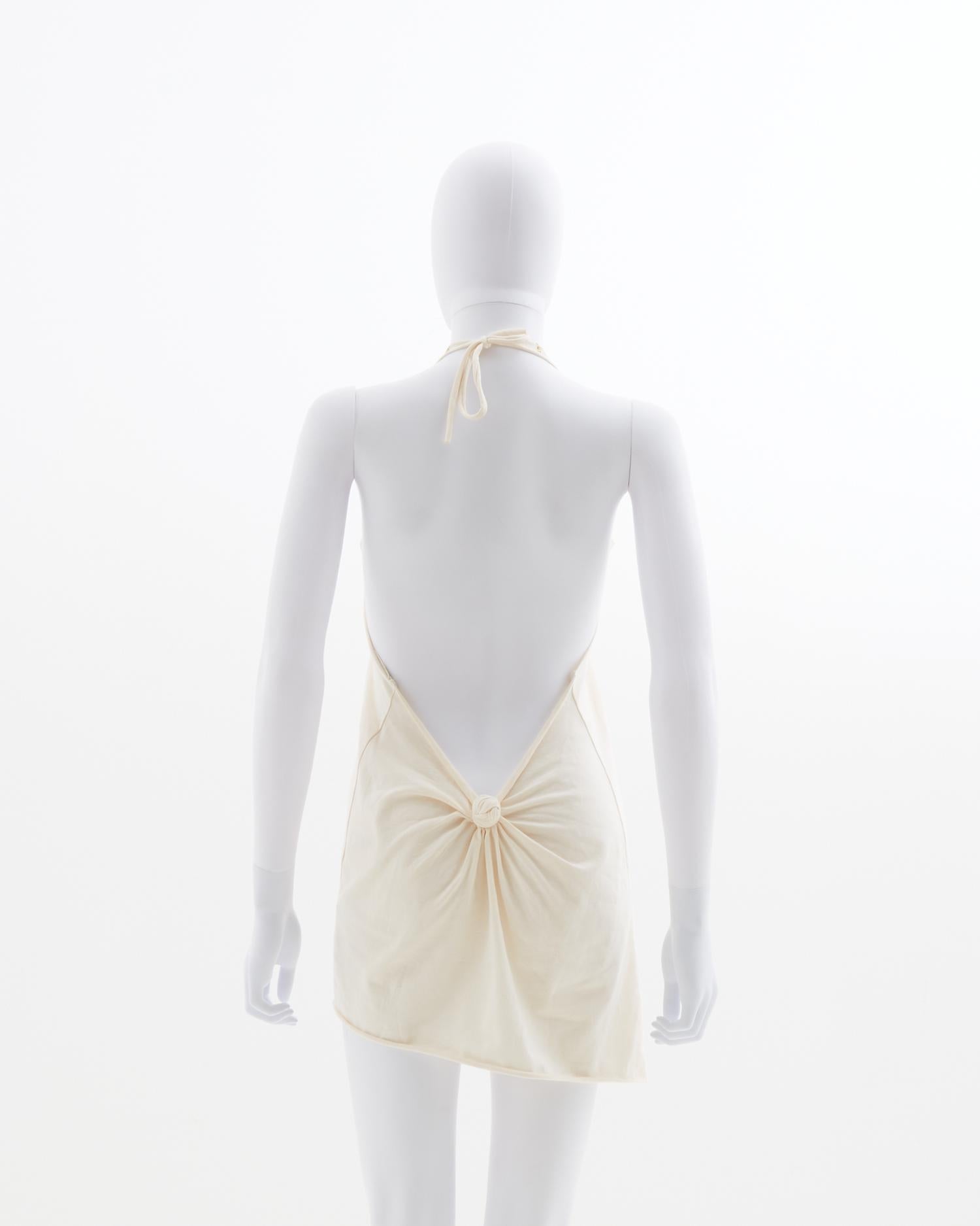 Chloé by Phoebe Philo sightly off-white backless top, ss 2002 In New Condition In Milano, IT