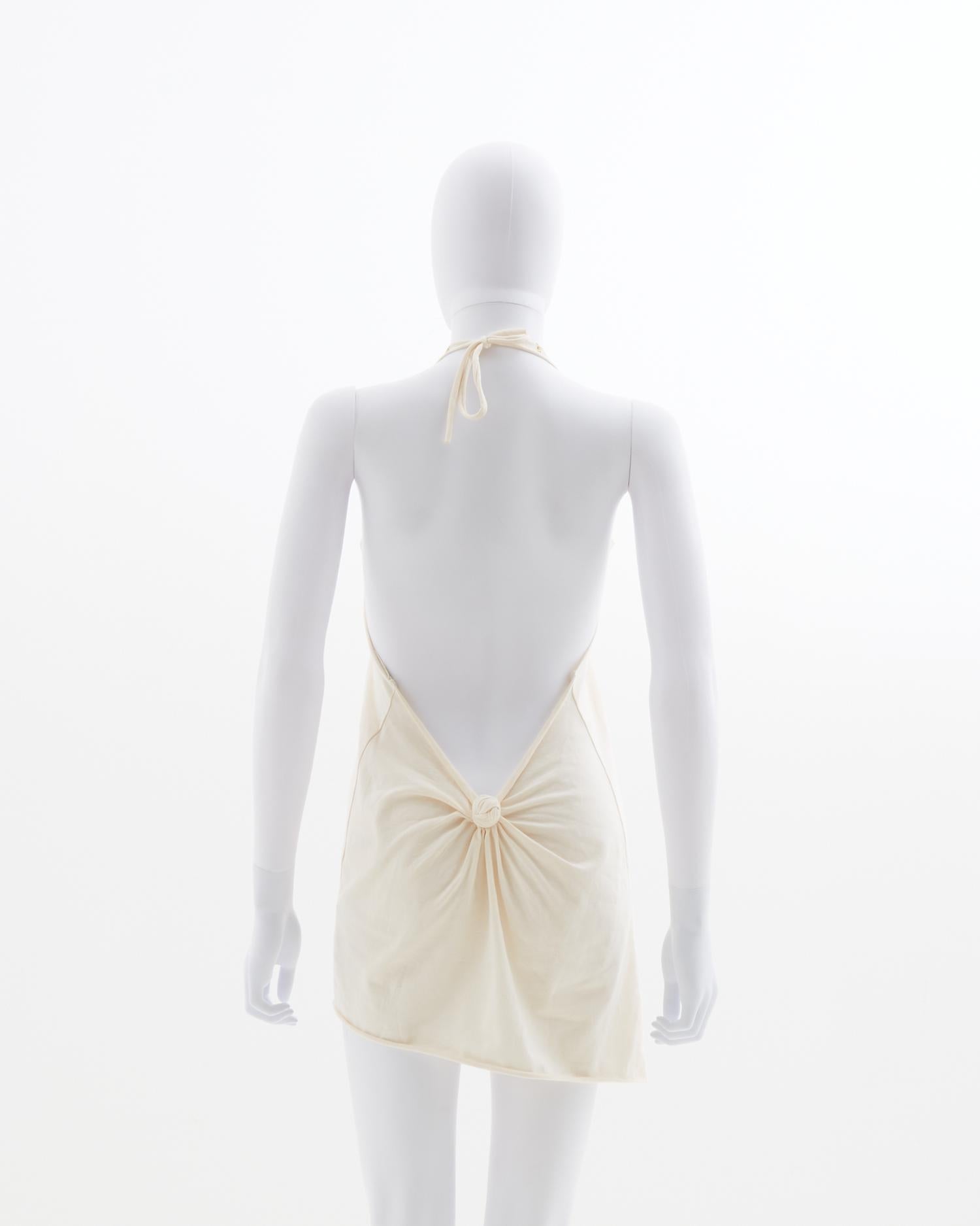 Chloé by Phoebe Philo sightly off-white backless top, ss 2002 In New Condition In Milano, IT