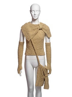 Chloé by Stella McCartney Bouclé Wool Knit Top, Sleeves and Bag Set, FW 2001