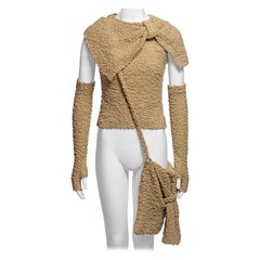 Chloé by Stella McCartney Bouclé Wool Knit Top, Sleeves and Bag Set, FW 2001