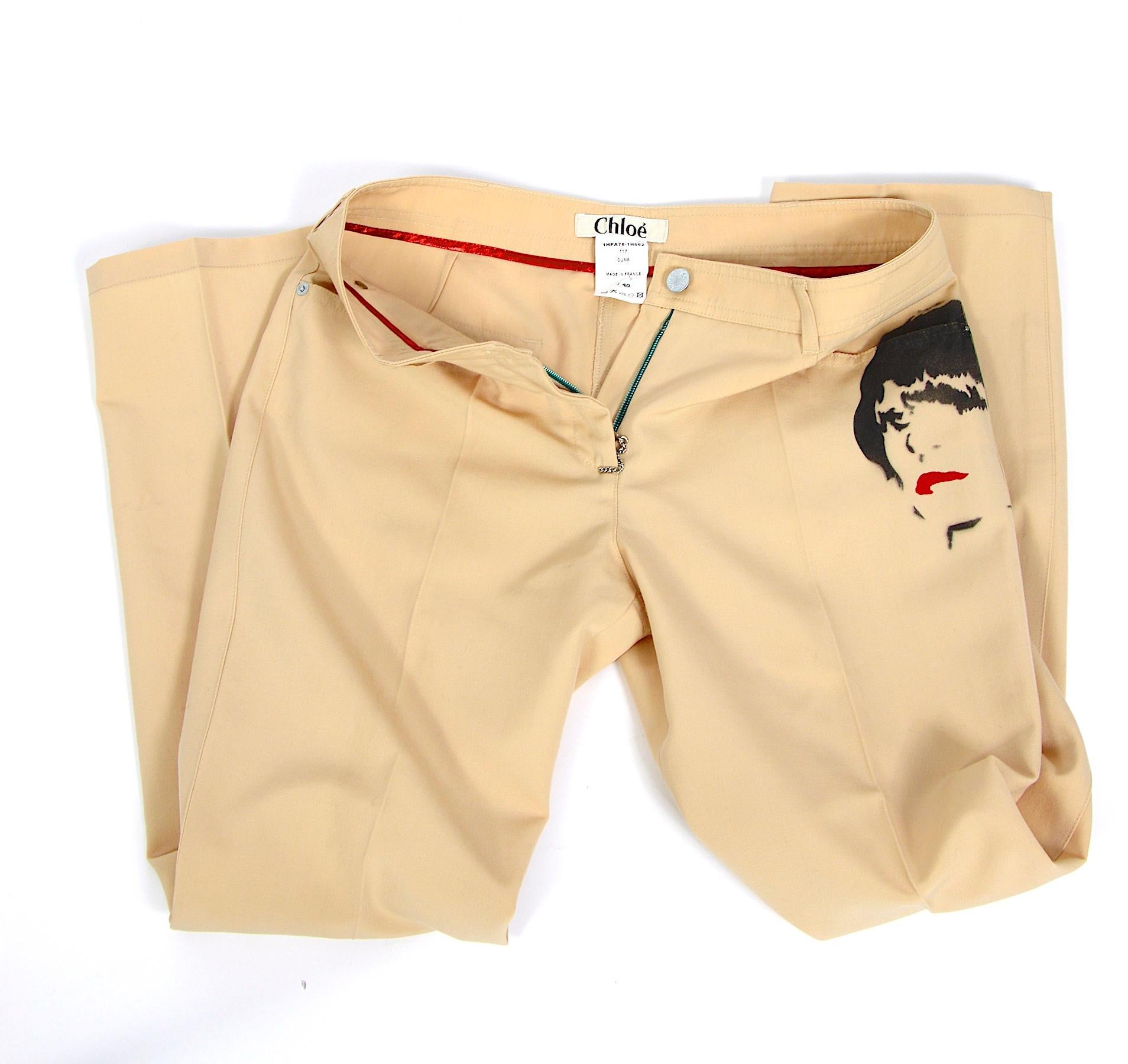 Chloe by Stella McCartney Sammlerstück Herbst 2001 Hose mit Gesicht 3