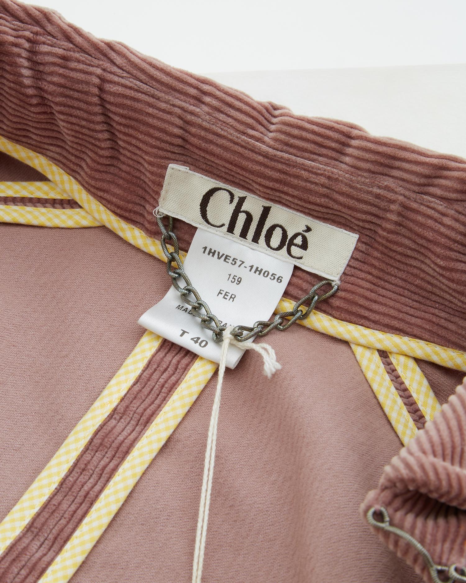 Chloé by Stella McCartney dusky pink corduroy corset jacket, fw 2001  1