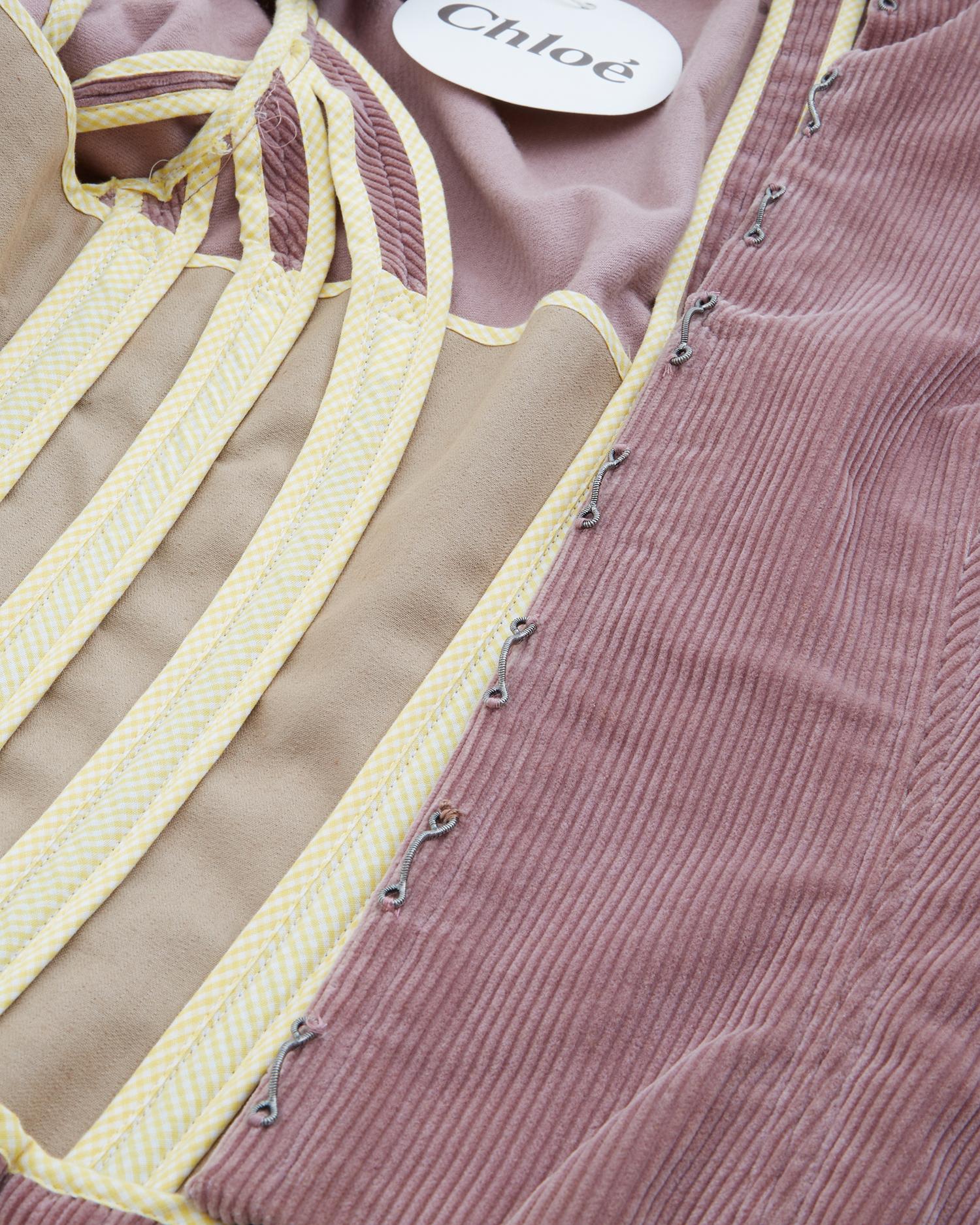 Chloé by Stella McCartney dusky pink corduroy corset jacket, fw 2001 3