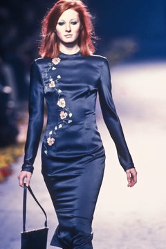 Chloé by Stella McCartney Fall Winter 1998 silk flower embroidered dress