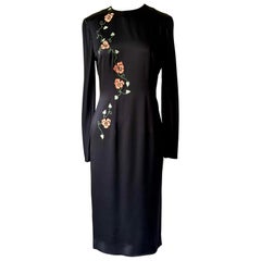 Chloé by Stella McCartney Fall Winter 1998 silk flower embroidered dress