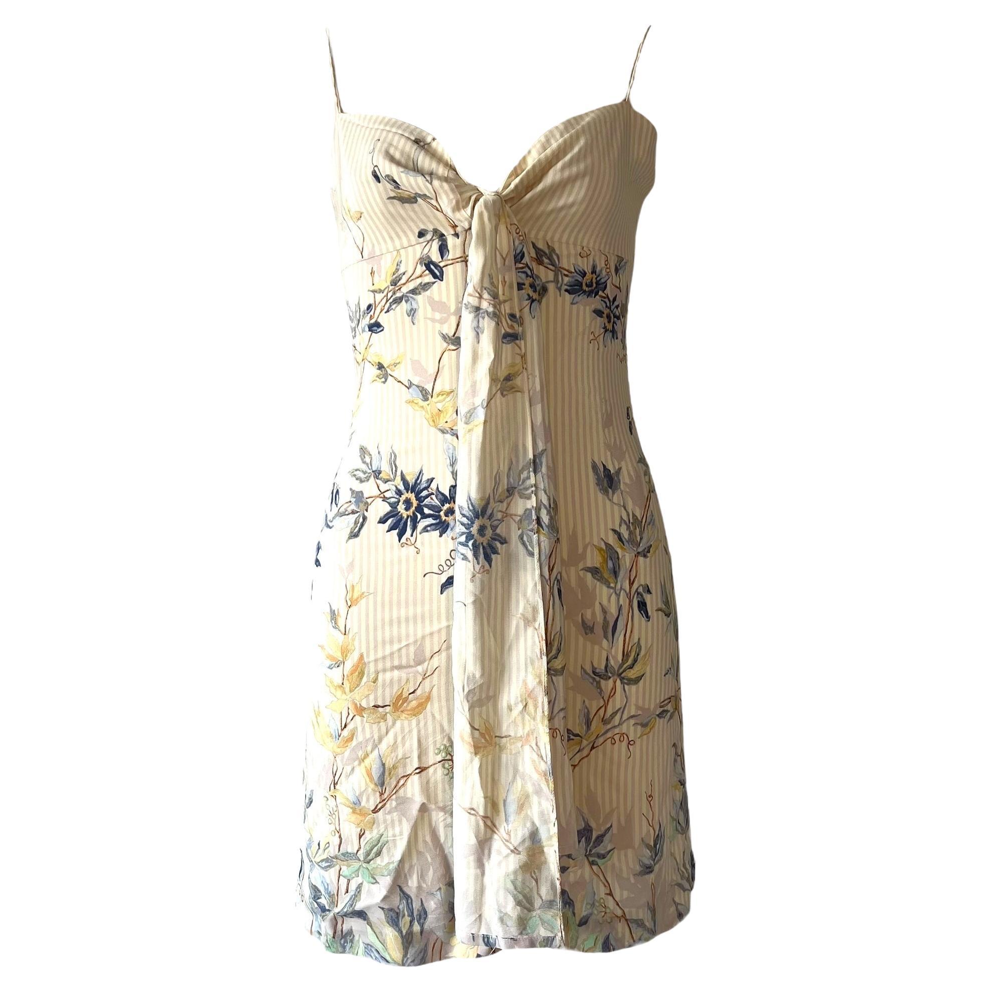 Chloé by Stella McCartney, Floral Tie-Front Mini Dress, 1998 For Sale