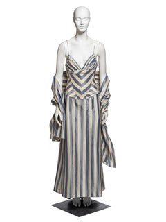 Chloé by Stella McCartney Ivory Striped Silk Evening Dress & Shawl, SS 1998