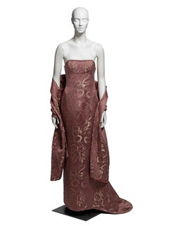 Chloé by Stella McCartney Metallic Silk Strapless Dress and Shawl Set, SS 1999