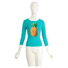 Chloé by Stella McCartney pineapple print green cotton top, ss 2001 