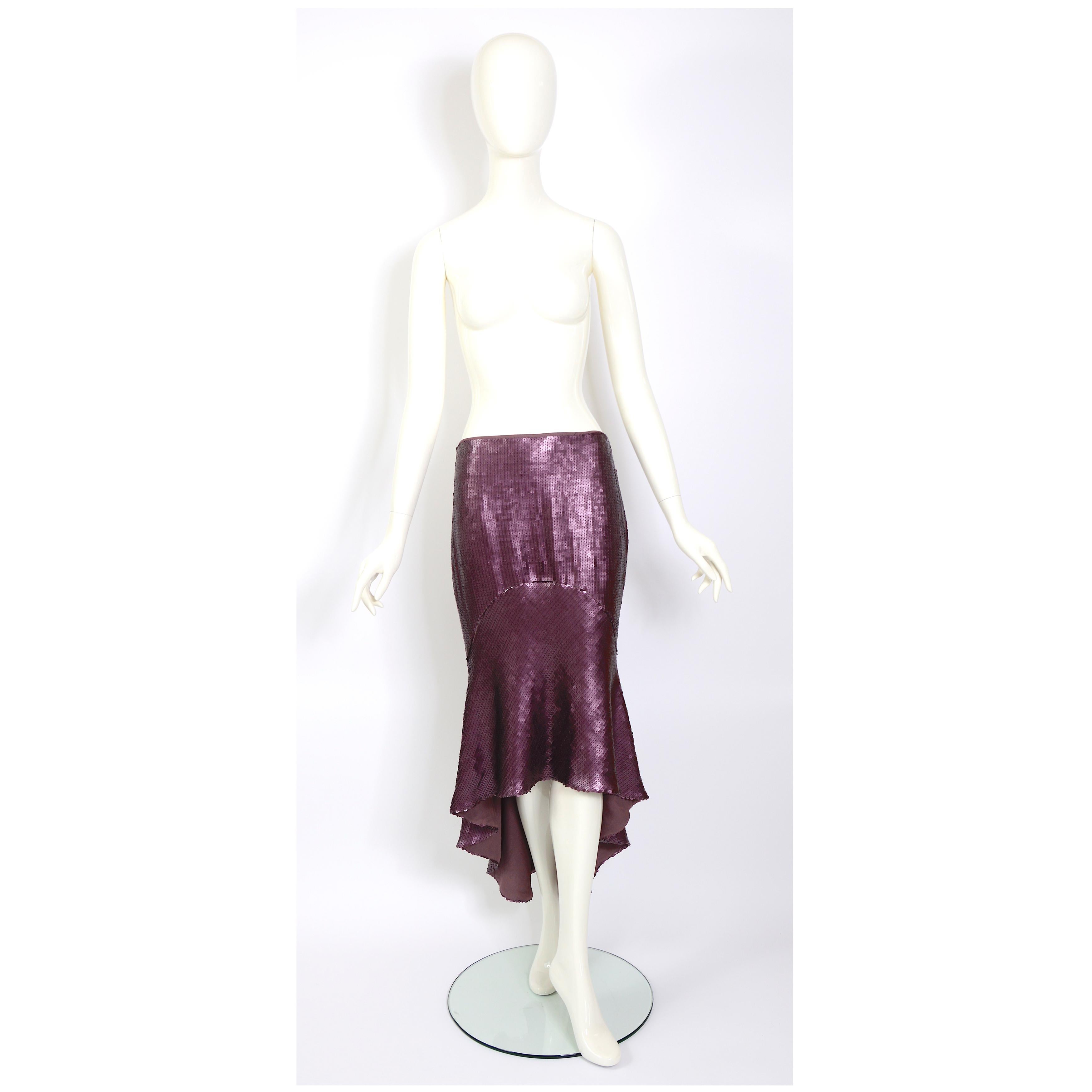 Chloé by Stella McCartney runway 1999 vintage sequin fishtail style skirt  For Sale 6