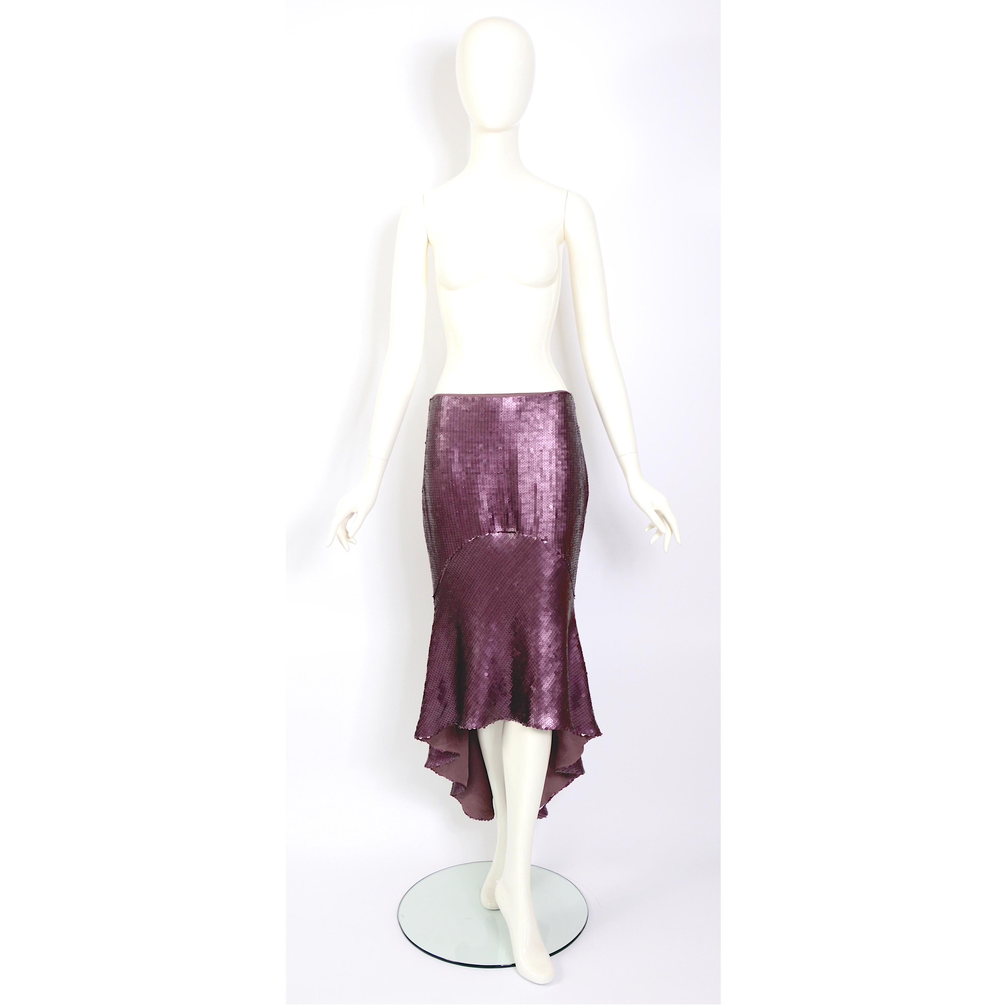 Chloé by Stella McCartney runway 1999 vintage sequin fishtail style skirt  In Excellent Condition For Sale In Antwerpen, Vlaams Gewest