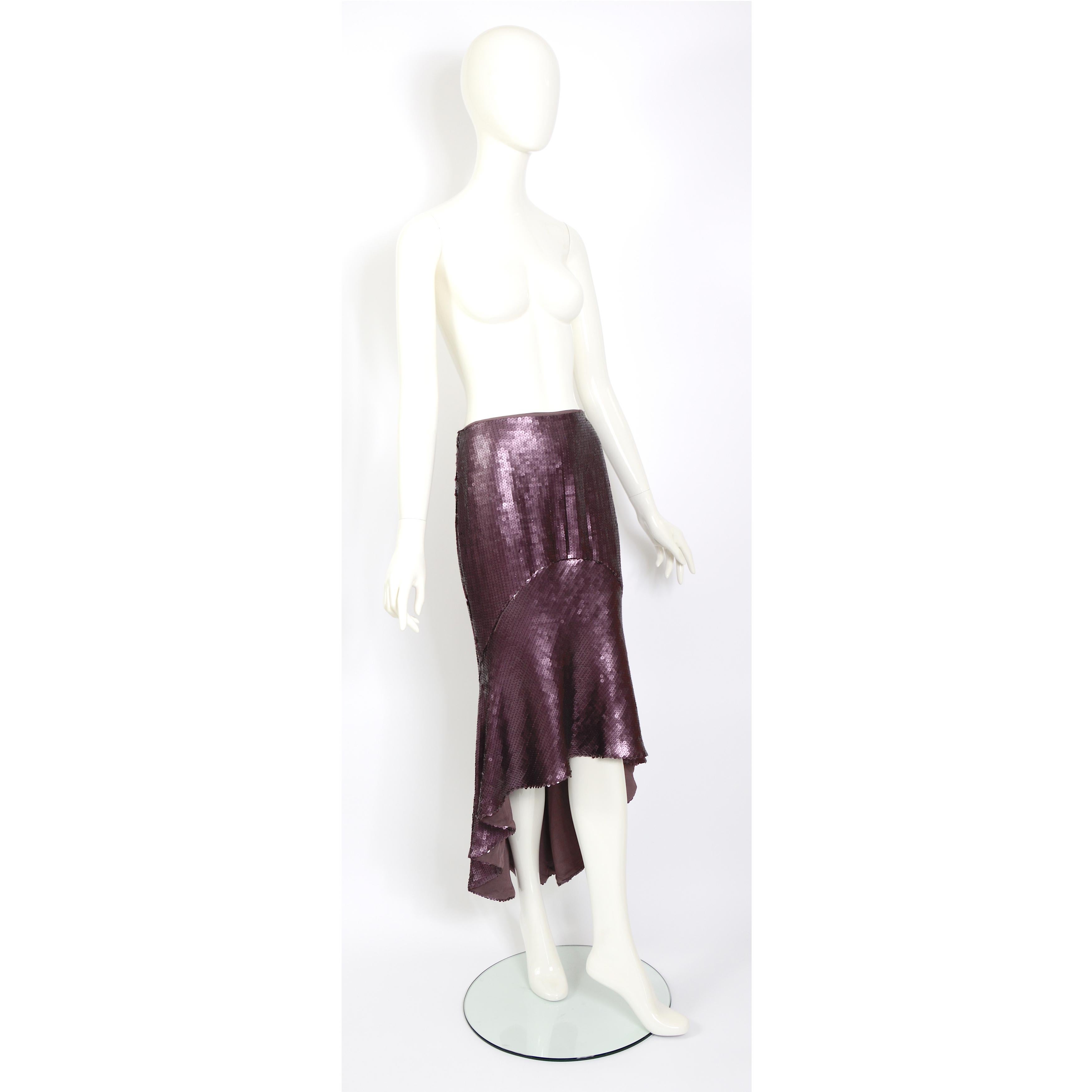 Women's Chloé by Stella McCartney runway 1999 vintage sequin fishtail style skirt  For Sale