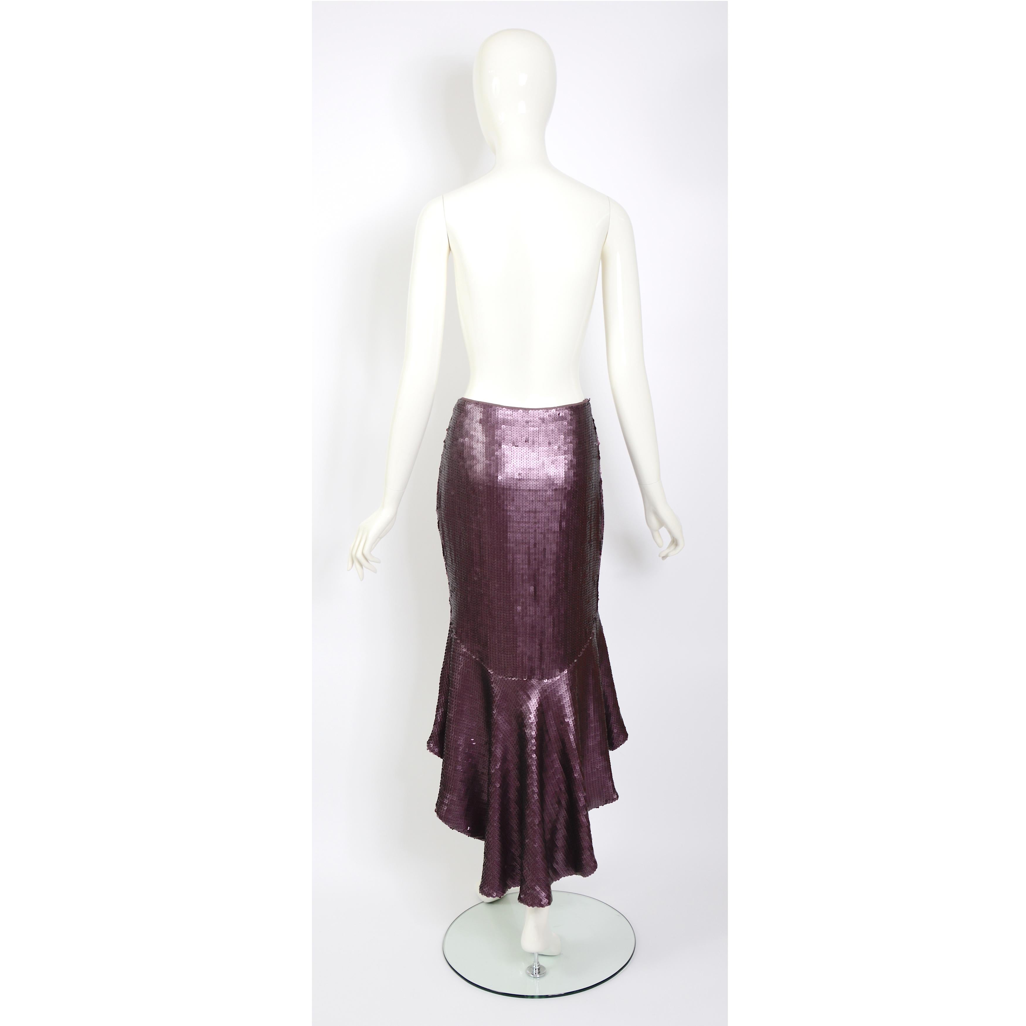 Chloé by Stella McCartney runway 1999 vintage sequin fishtail style skirt  For Sale 2