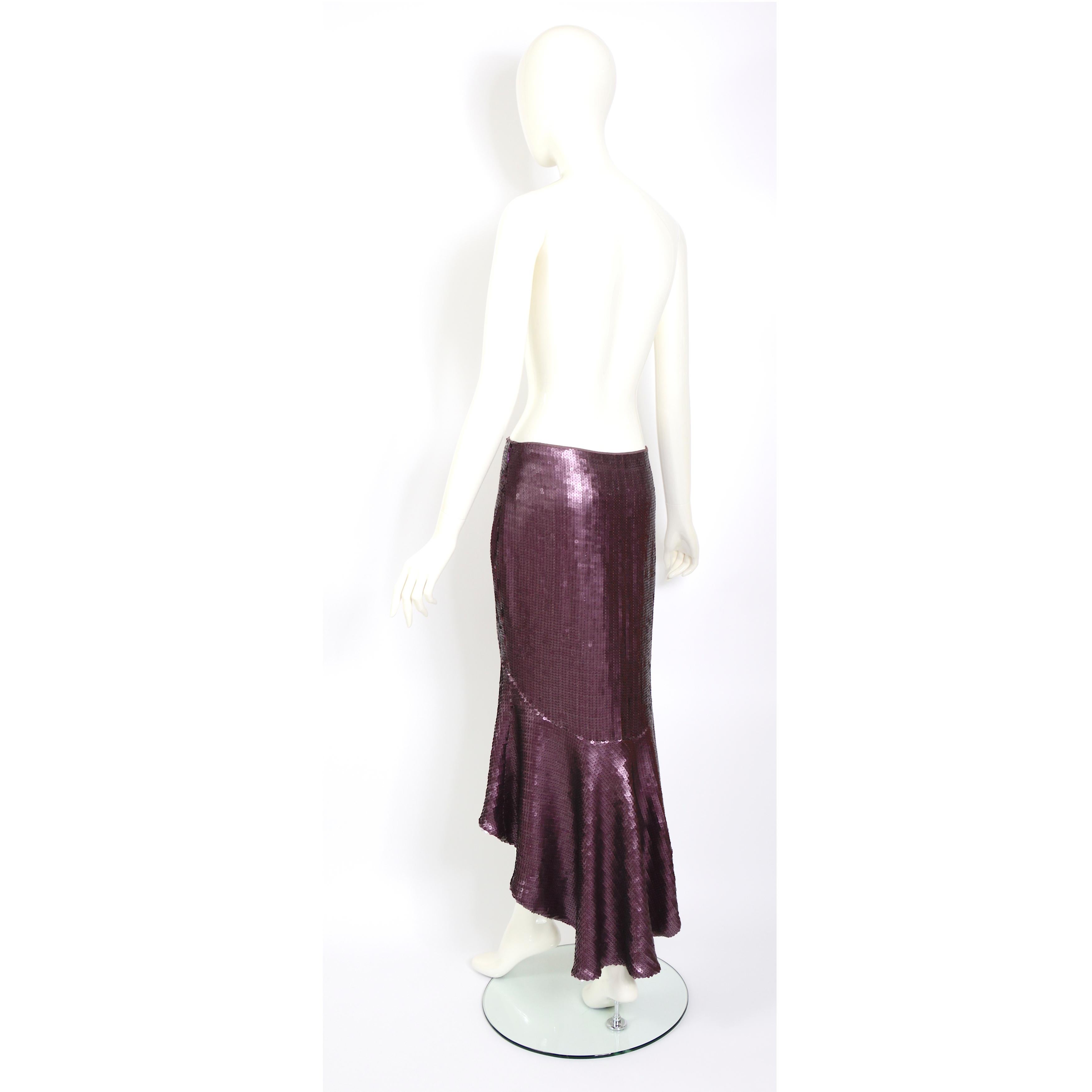 Chloé by Stella McCartney runway 1999 vintage sequin fishtail style skirt  For Sale 3