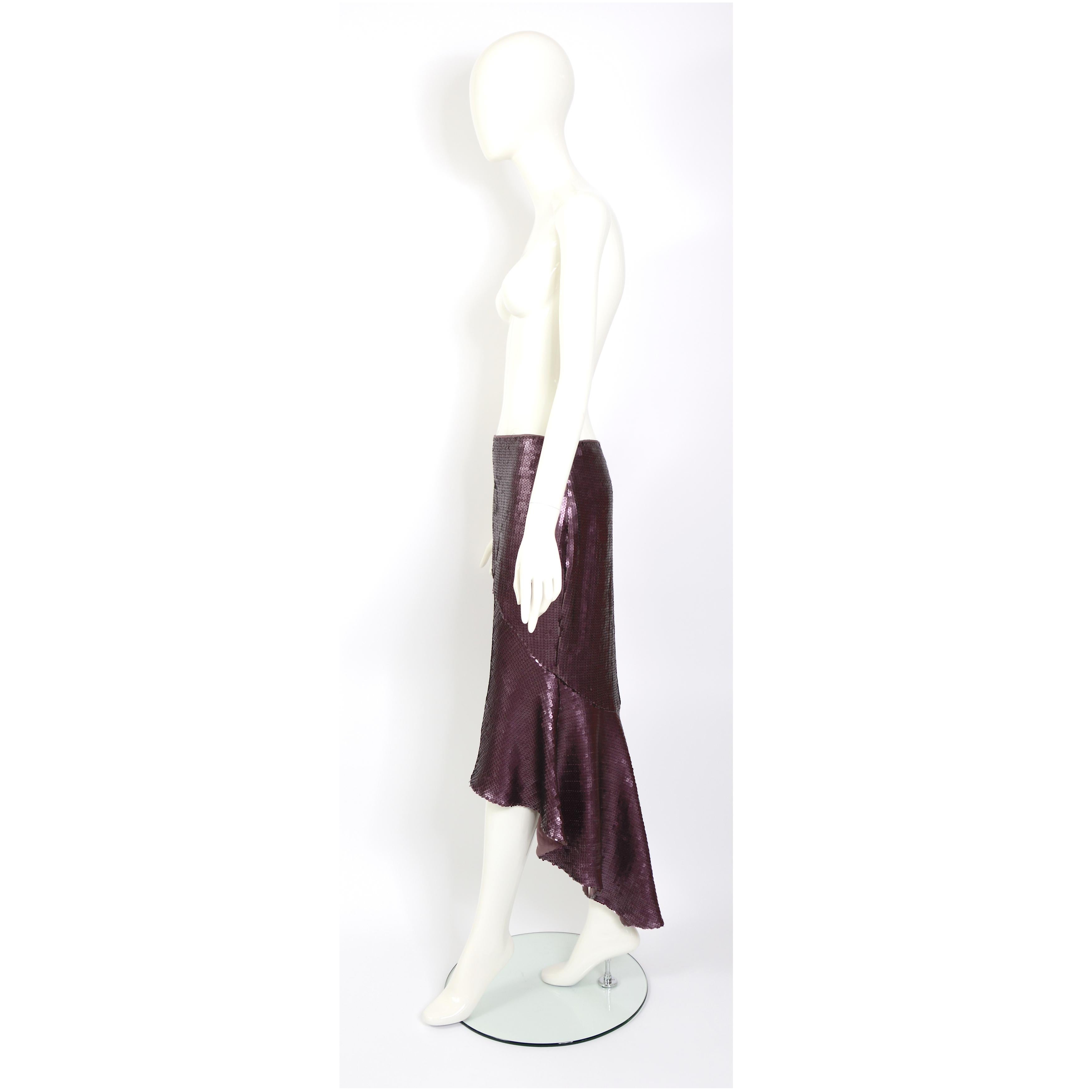 Chloé by Stella McCartney runway 1999 vintage sequin fishtail style skirt  For Sale 4