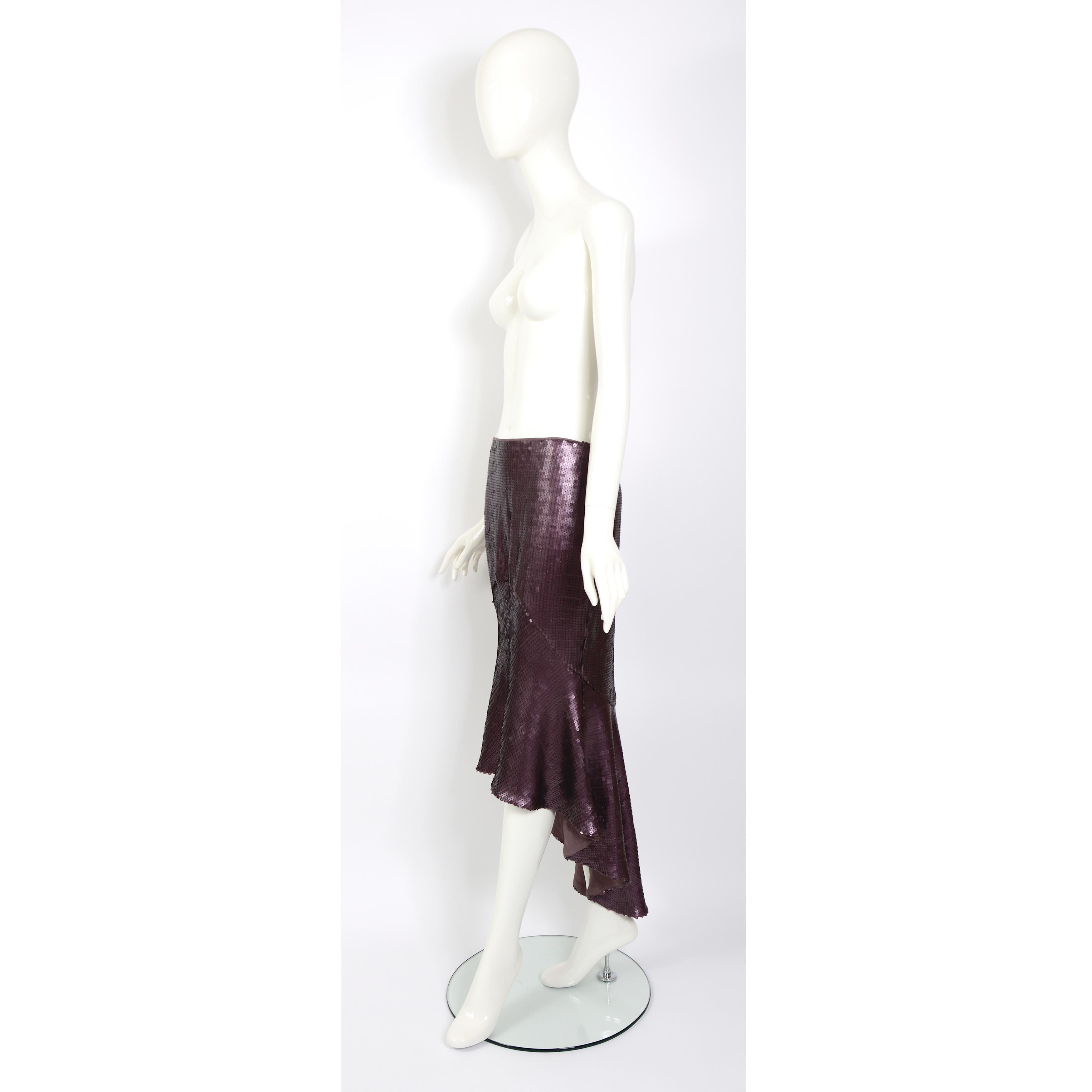 Chloé by Stella McCartney runway 1999 vintage sequin fishtail style skirt  For Sale 5