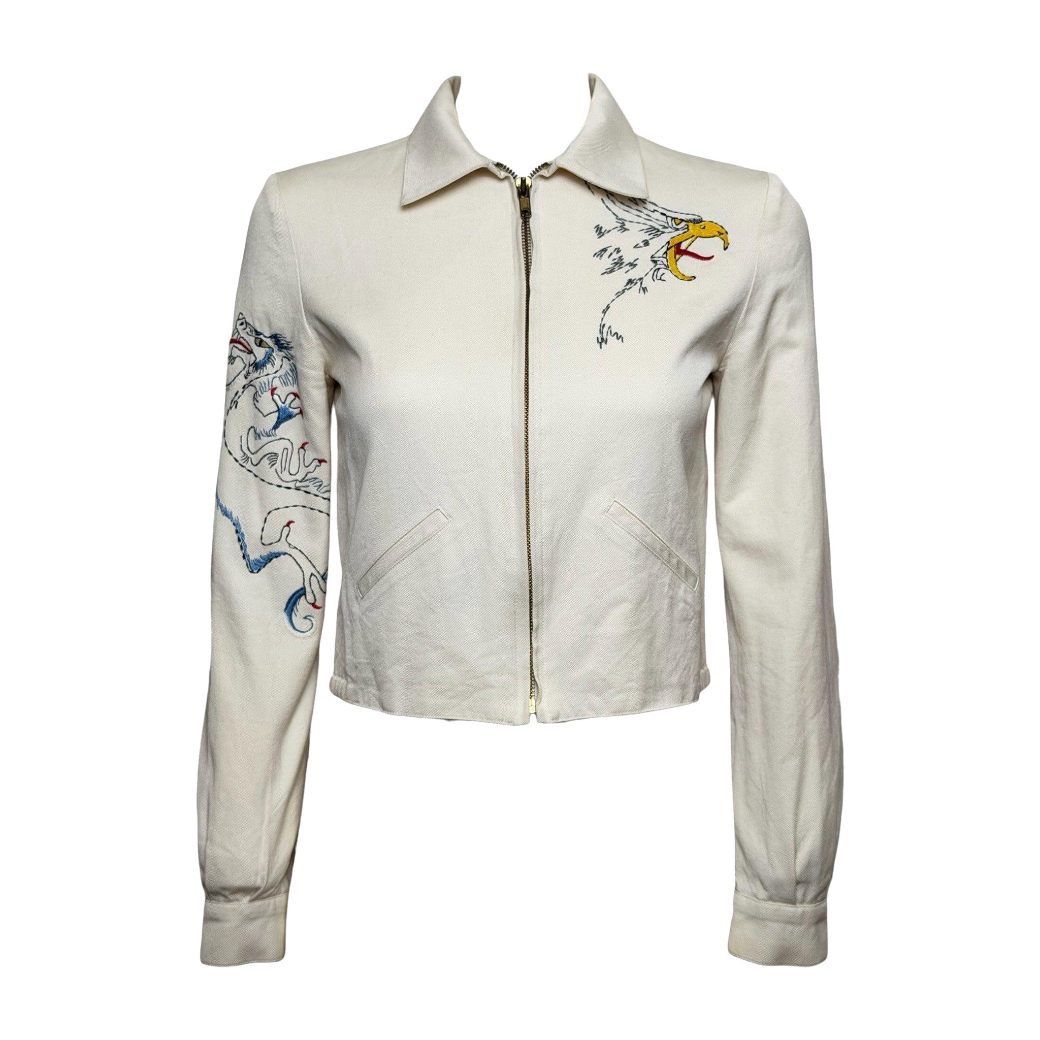 Chloé by Stella McCartney S/S 2000 Ecru Embroidered Cropped Jacket