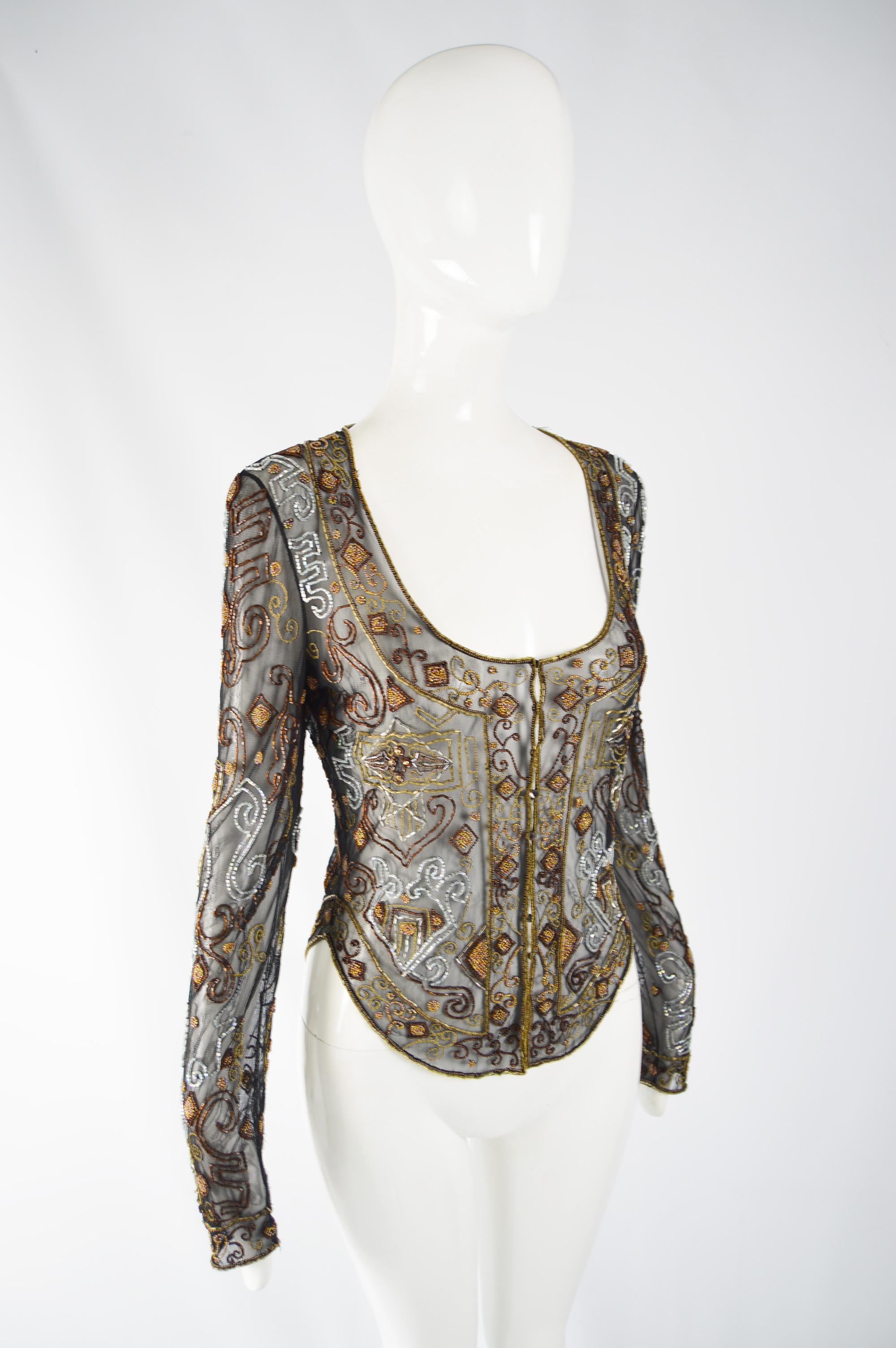 Chloe by Stella McCartney Sheer Beaded Top, Fall 2000 In Excellent Condition In Doncaster, South Yorkshire