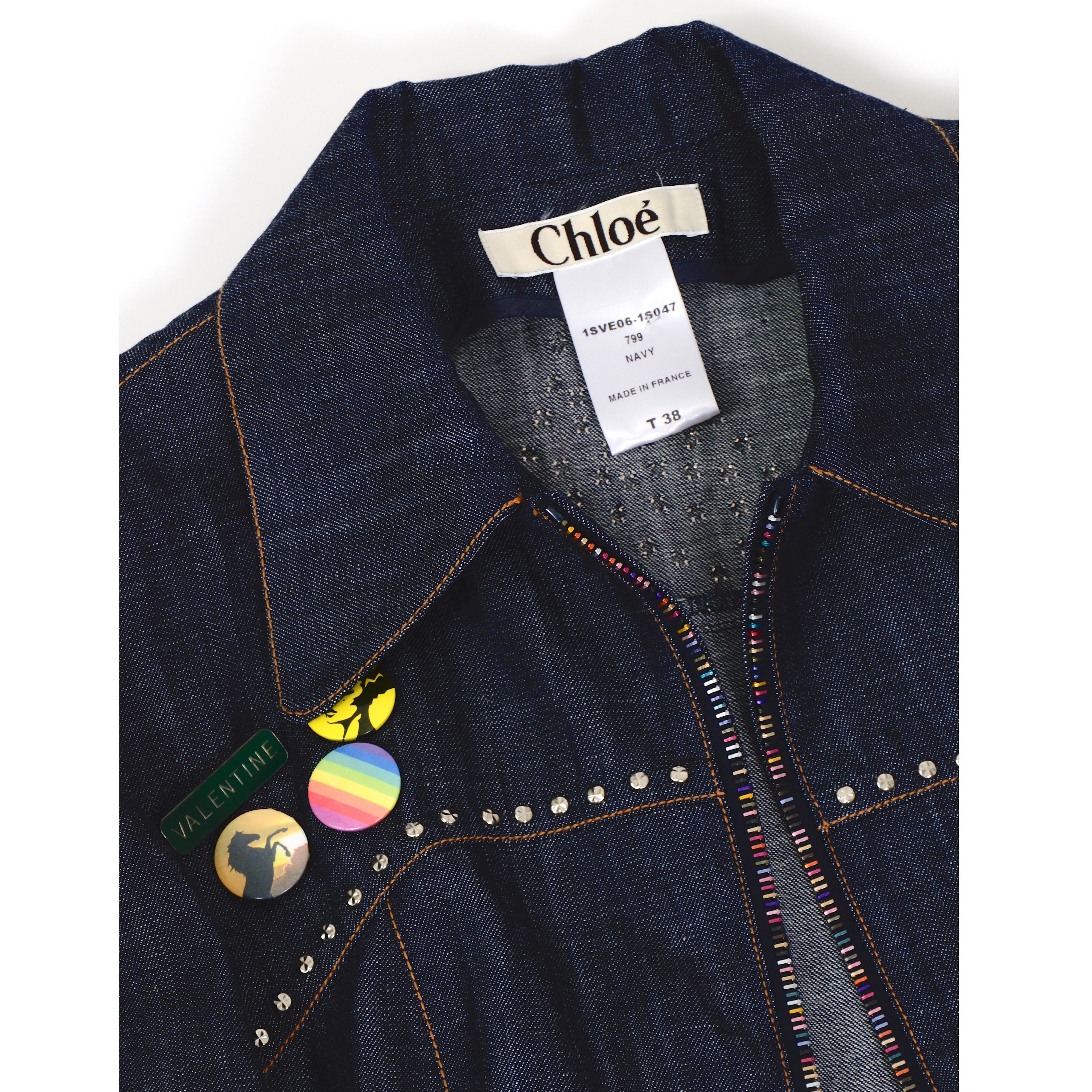 Ensemble veste et jupe en jean vintage 2001 Chloé by Stella McCartney en vente 9
