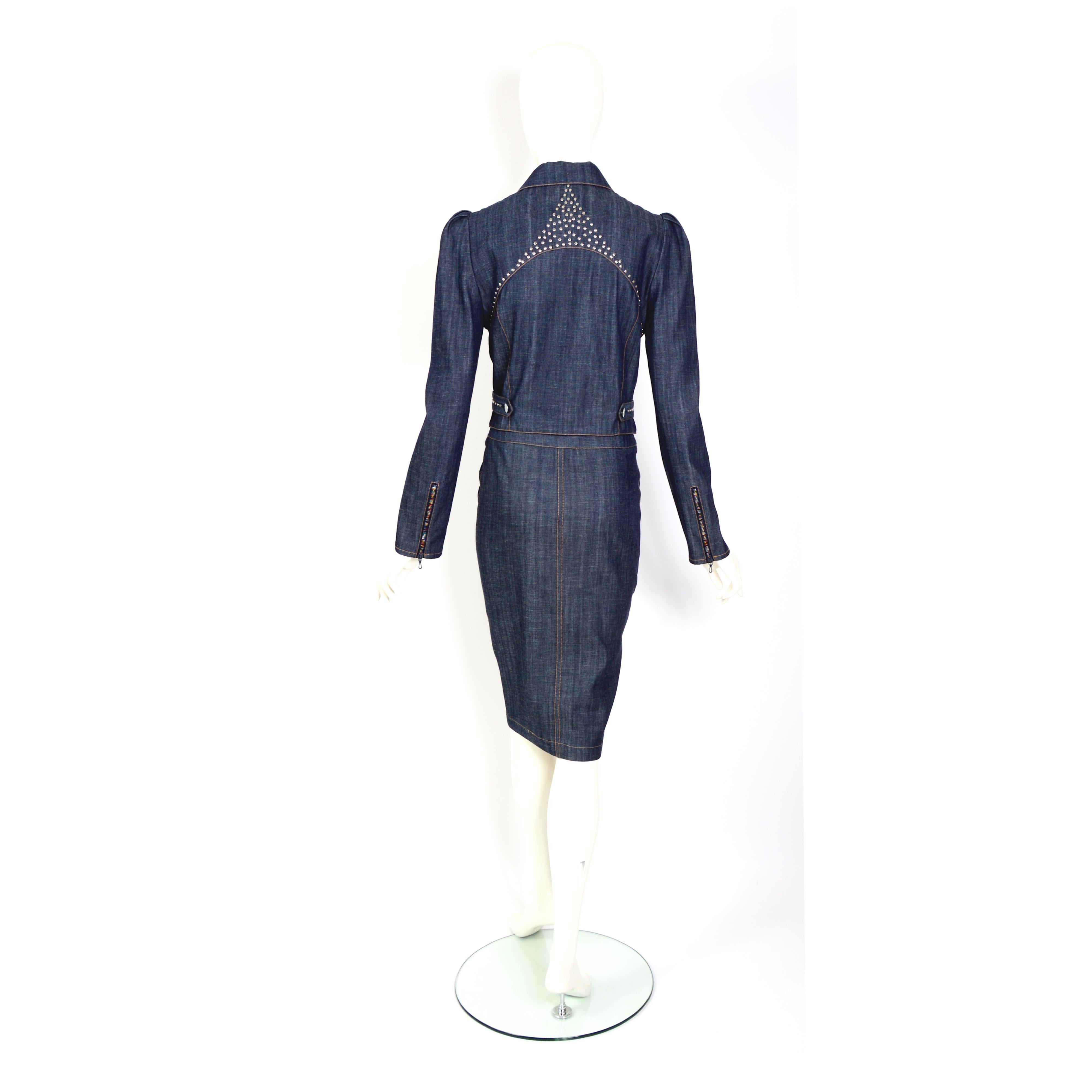 Ensemble veste et jupe en jean vintage 2001 Chloé by Stella McCartney Pour femmes en vente