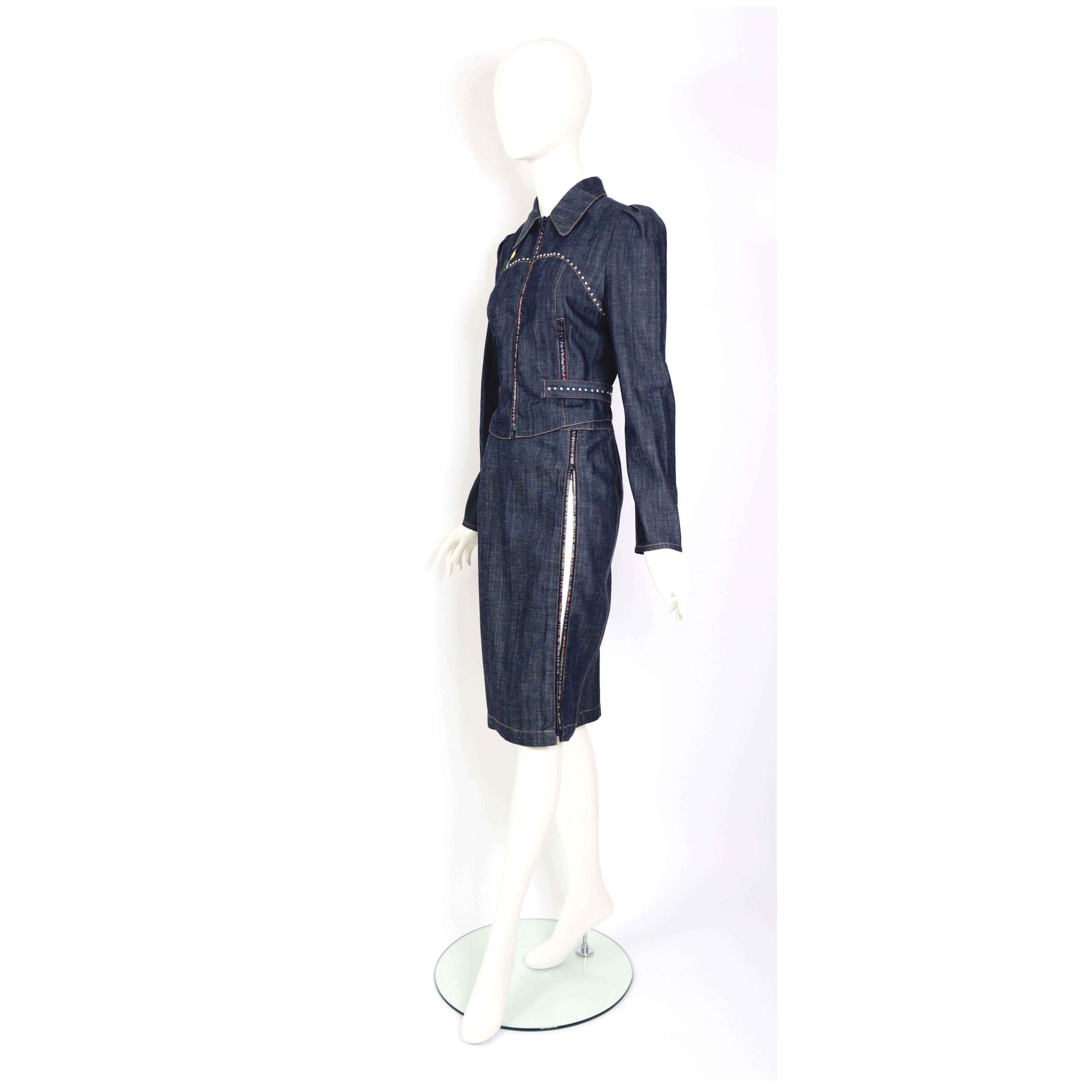 Ensemble veste et jupe en jean vintage 2001 Chloé by Stella McCartney en vente 3