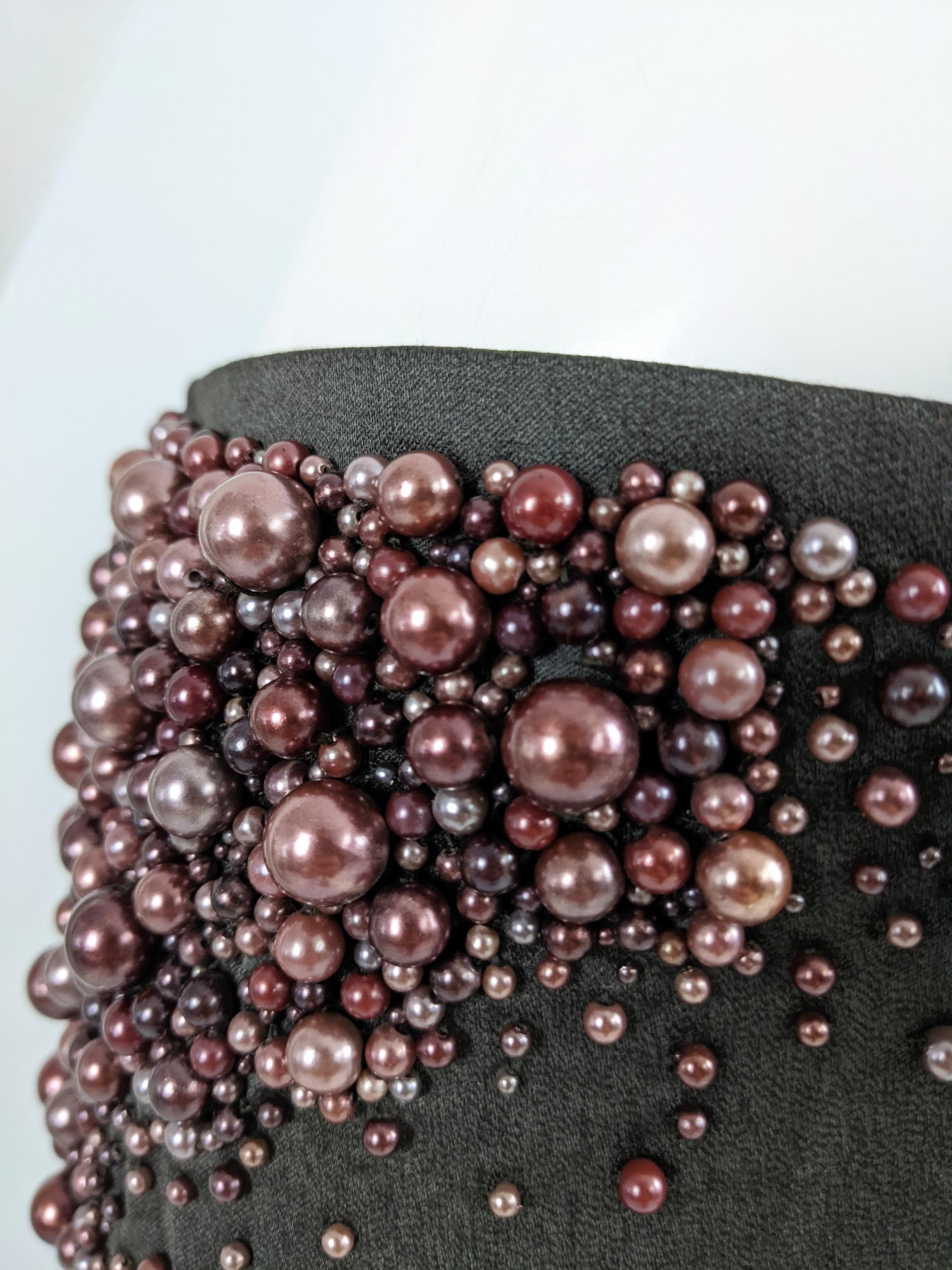 Black Chloé by Stella McCartney Vintage Café Wide Leg Beaded Pants, Fall Winter 2001 For Sale