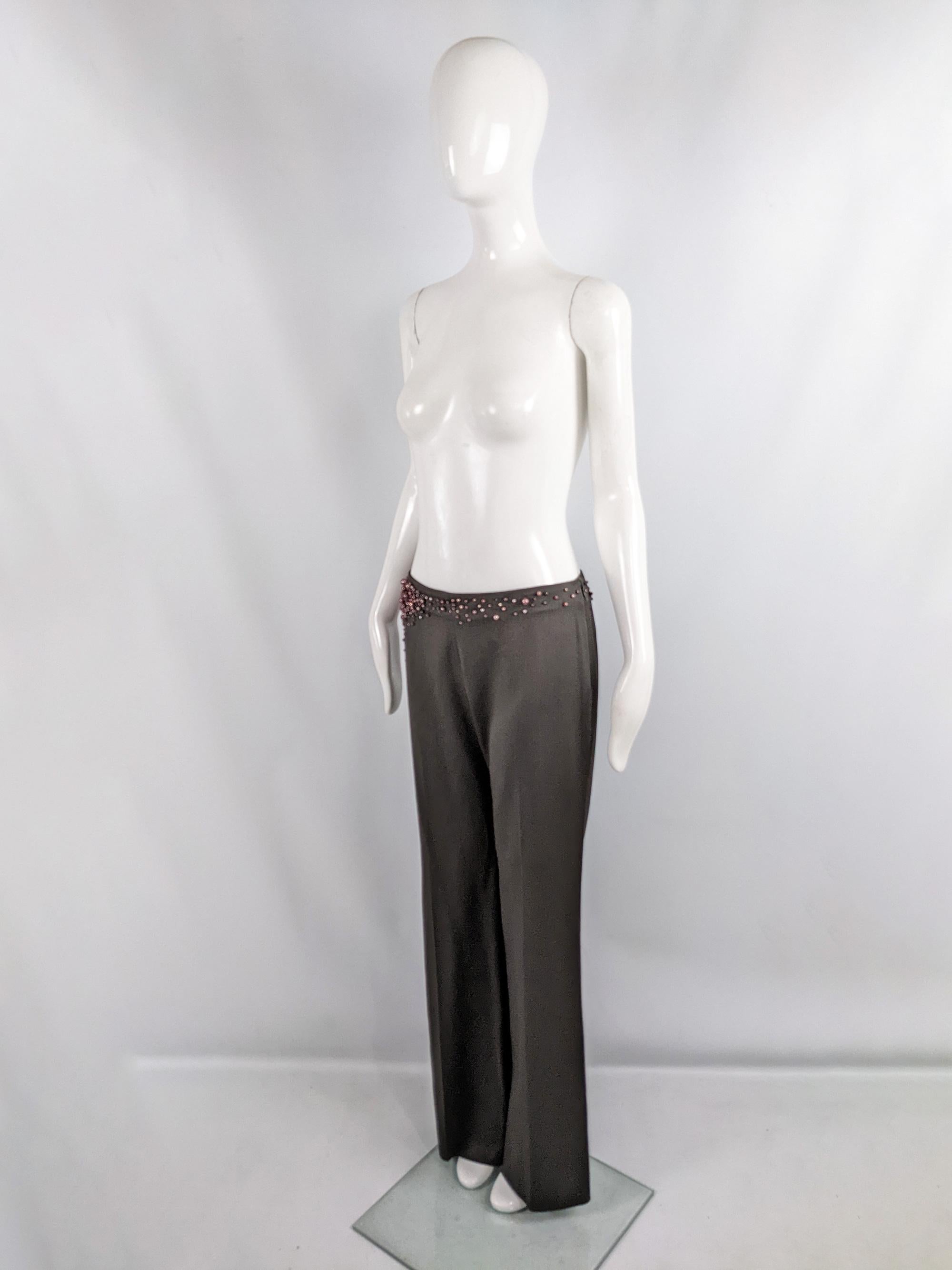 Chloé by Stella McCartney Vintage Café Wide Leg Beaded Pants, Fall Winter 2001 For Sale 1