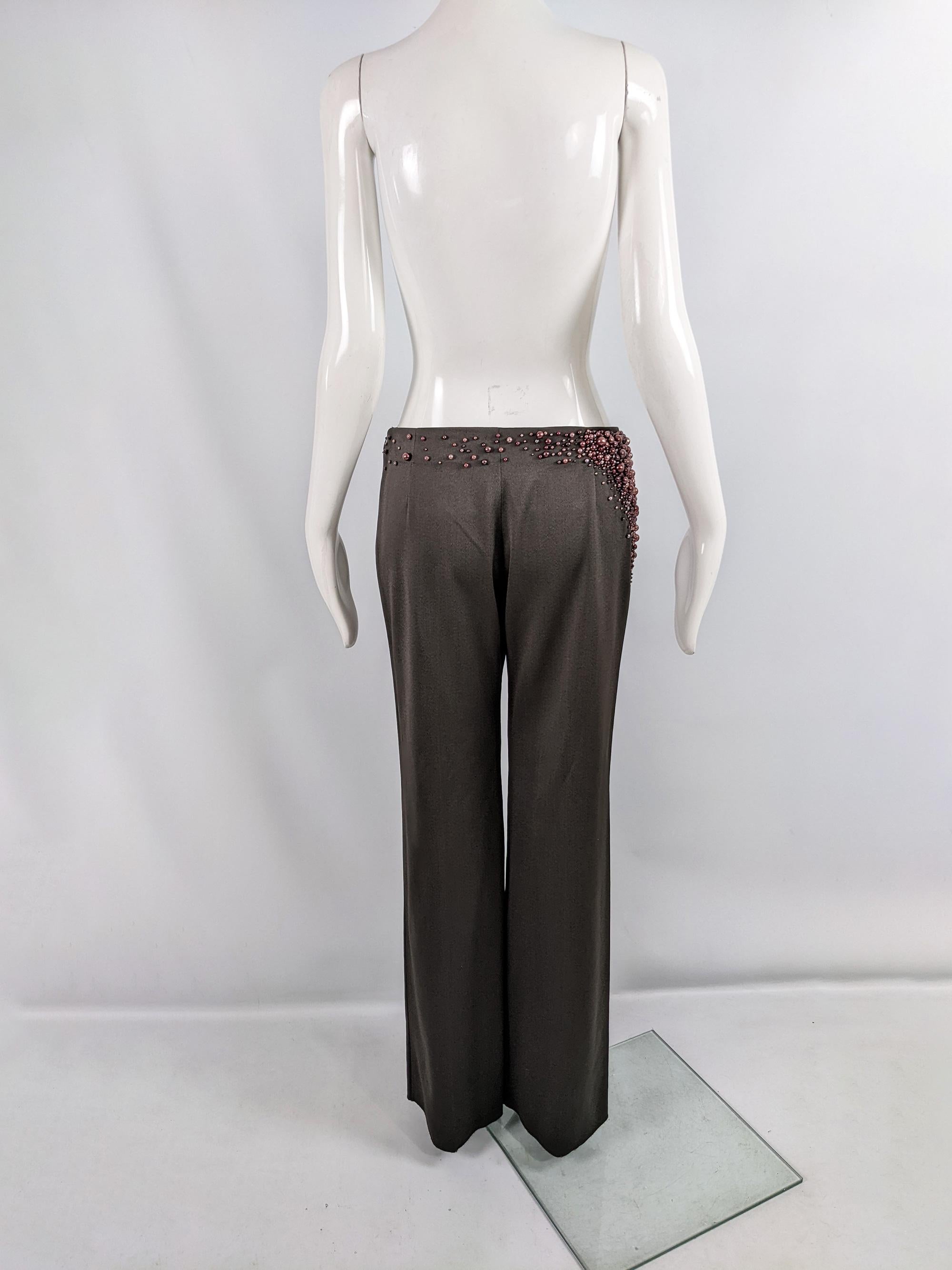 Chloé by Stella McCartney Vintage Café Wide Leg Beaded Pants, Fall Winter 2001 For Sale 3