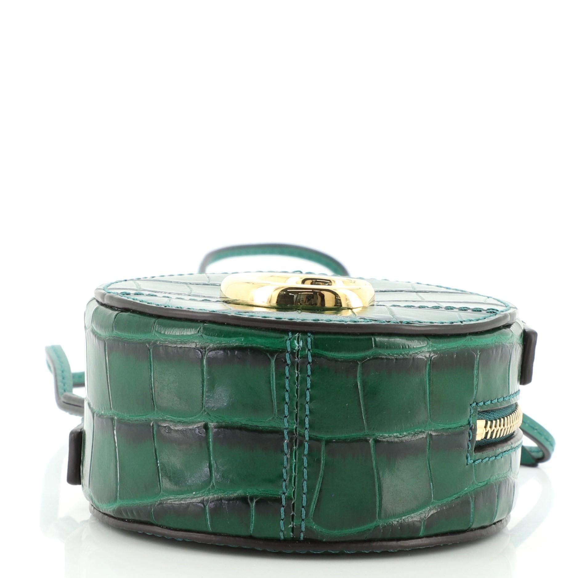 Chloe C Circle Crossbody Bag Crocodile Embossed Leather Mini In Good Condition In NY, NY