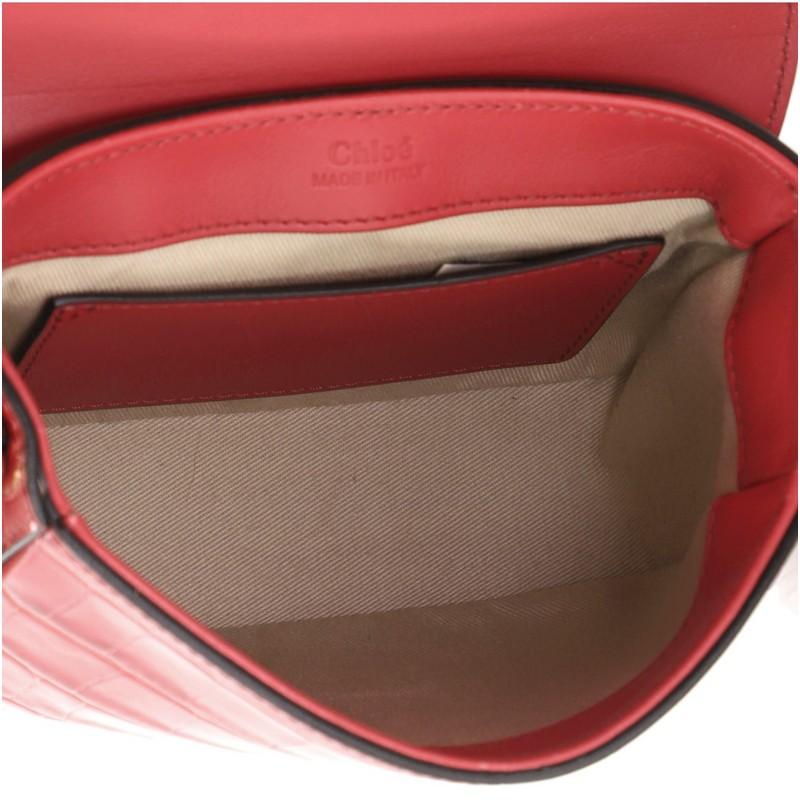 Chloe C Flap Bag Crocodile Embossed Leather Mini 1