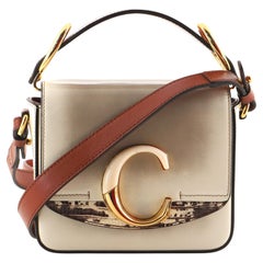 Chloe C Flap Bag Patent with Lizard Embossed Leather Mini