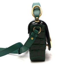Chloe C Mini Croc-effect Leather Shoulder Bag in Emerald - New Season