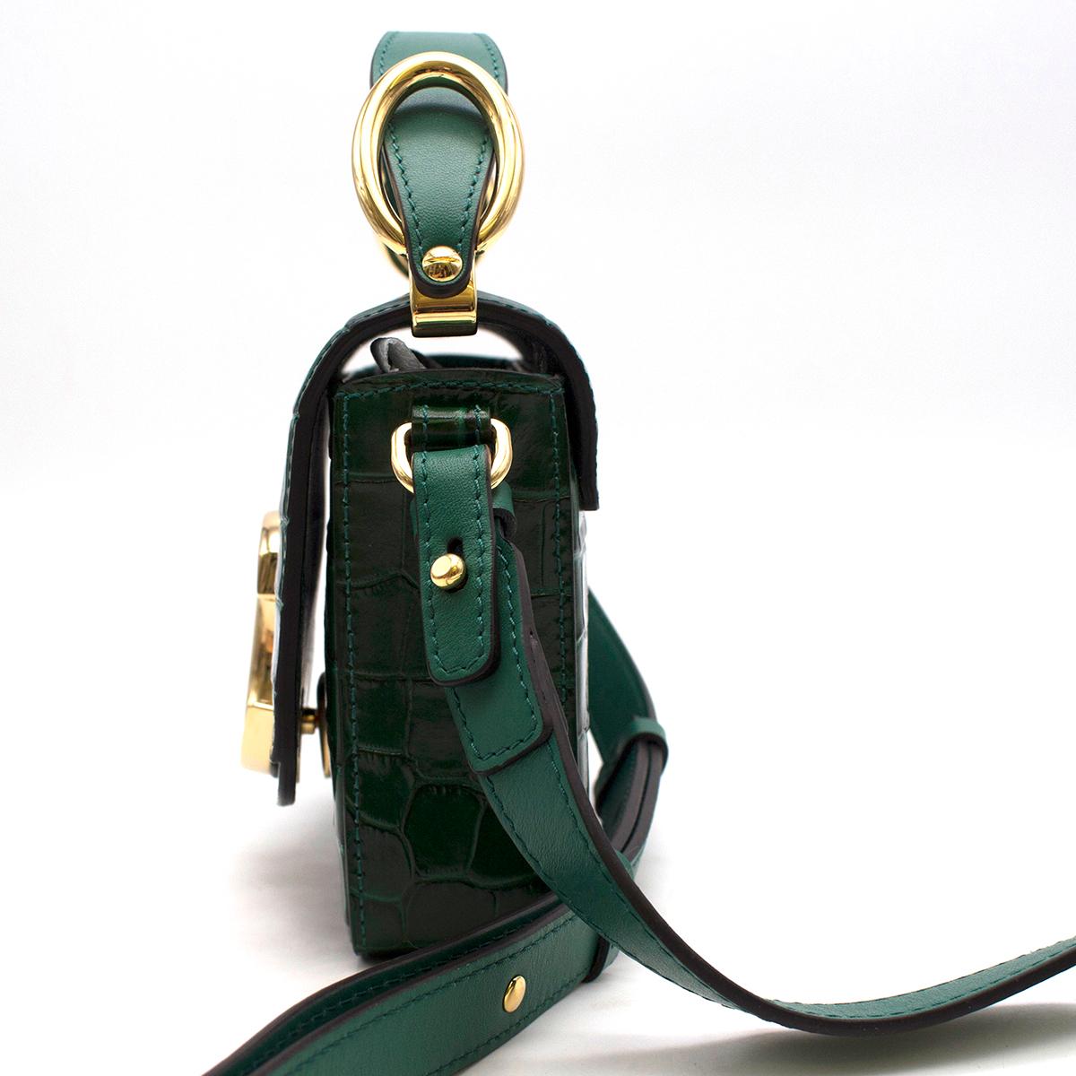 chloe c mini croc-effect leather shoulder bag
