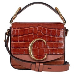 Chloe C Mini Crossbody Brown Leather Bag