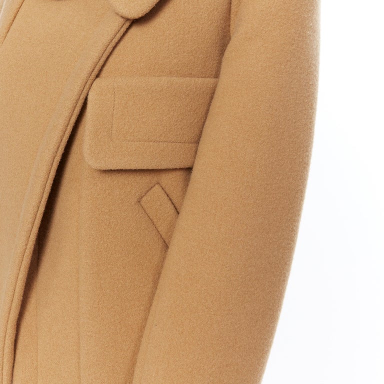 CHLOE camel beige brown thick wool felt wide collar structured winter coat  S at 1stDibs | chloe camel coat, chloe wool coat, chloe winter coat