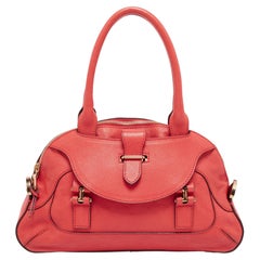 Chloe Candy Red Leather Front Pocket Satchel